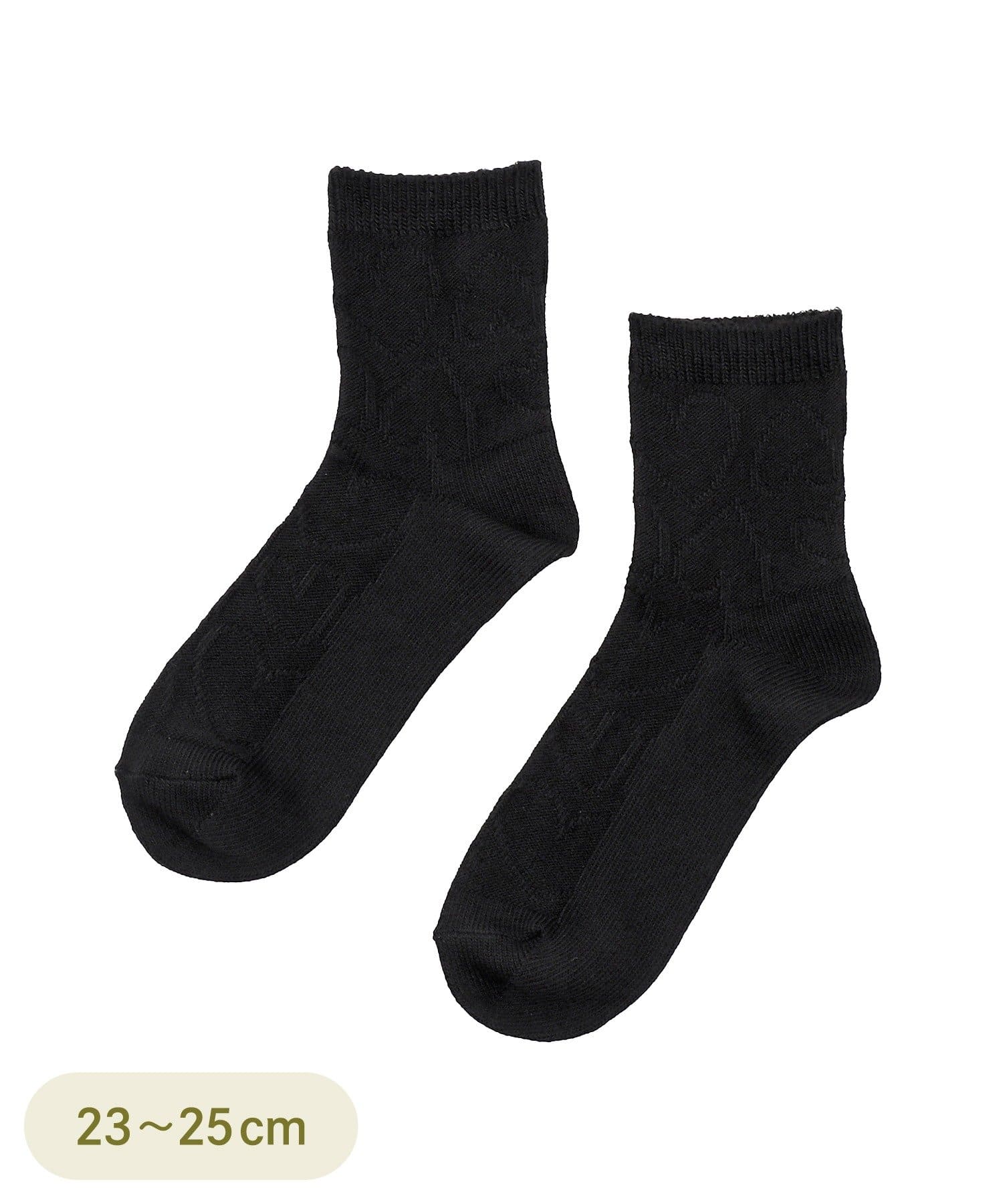 3COINS(スリーコインズ) ジャガードハートクルーソックス