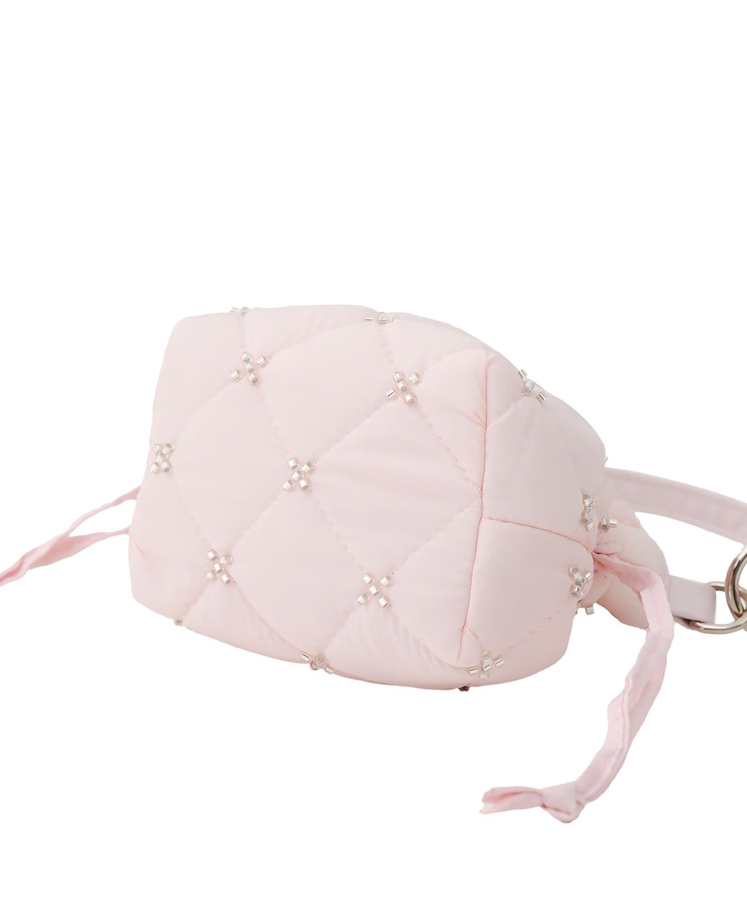 3COINS(スリーコインズ) ビーズ付きキルティングミニポーチ