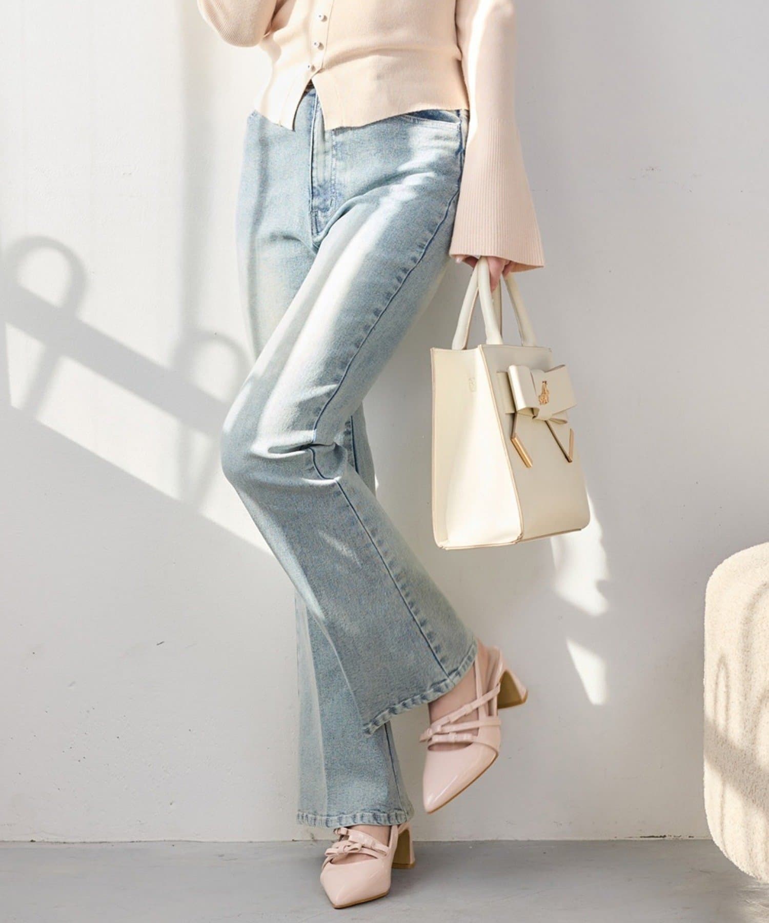 one after another NICE CLAUP(ワンアフターアナザー ナイスクラップ) キラキラ美脚ストレッチデニム