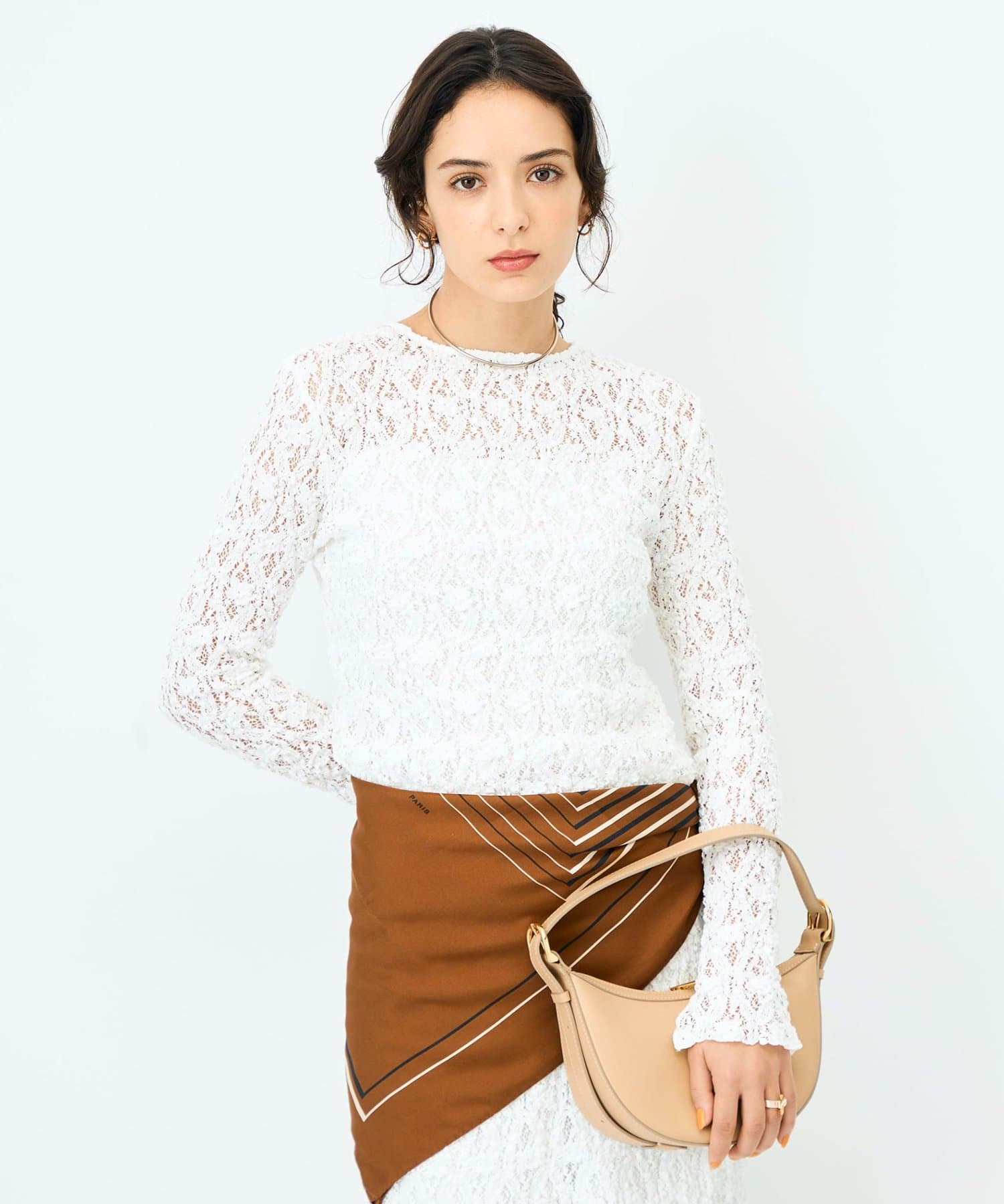 NOLLEY'S(ノーリーズ) ウォッシャブルストレッチレースカーディガン