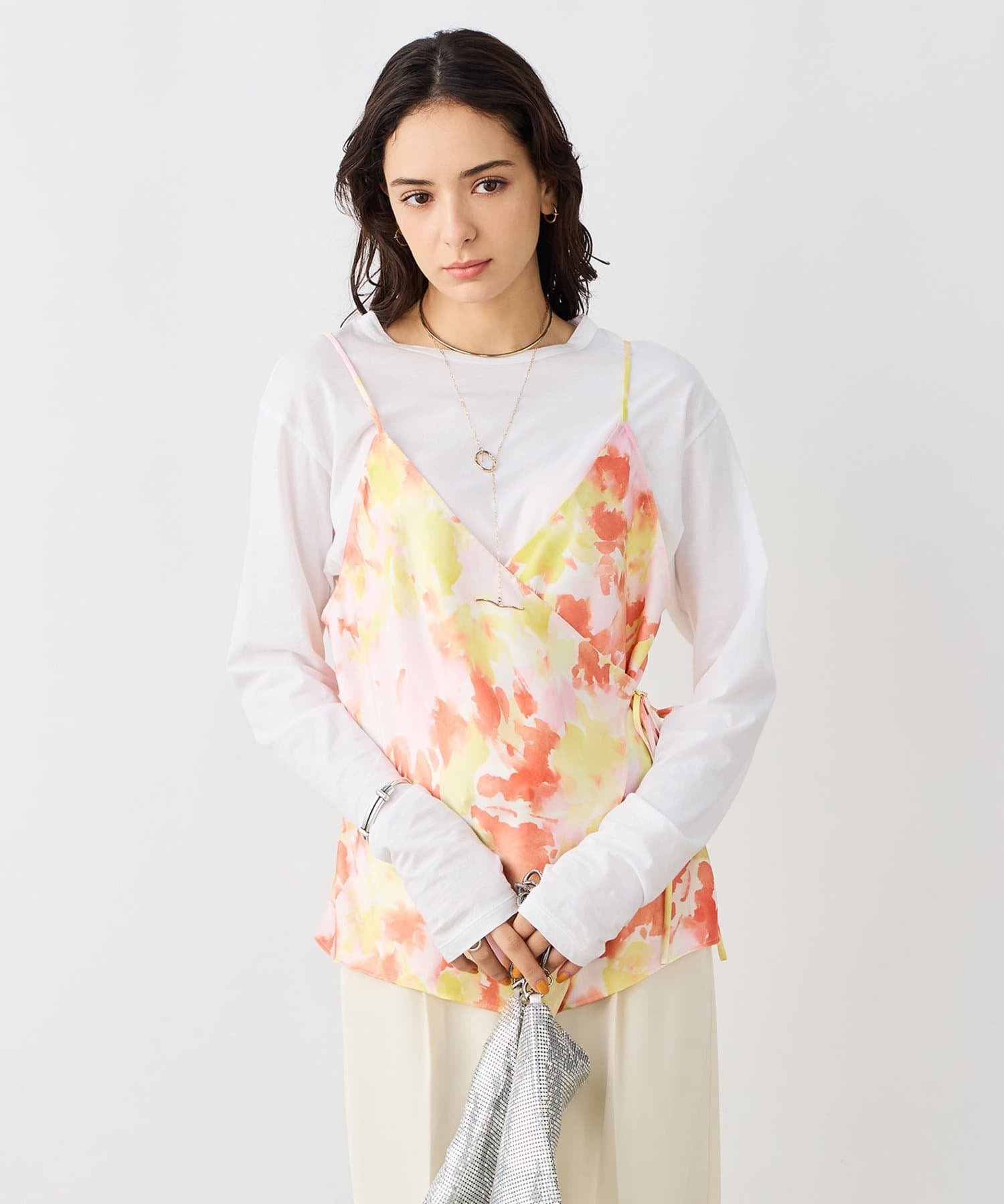 NOLLEY'S(ノーリーズ) ウォッシャブルブラープリントキャミブラウス