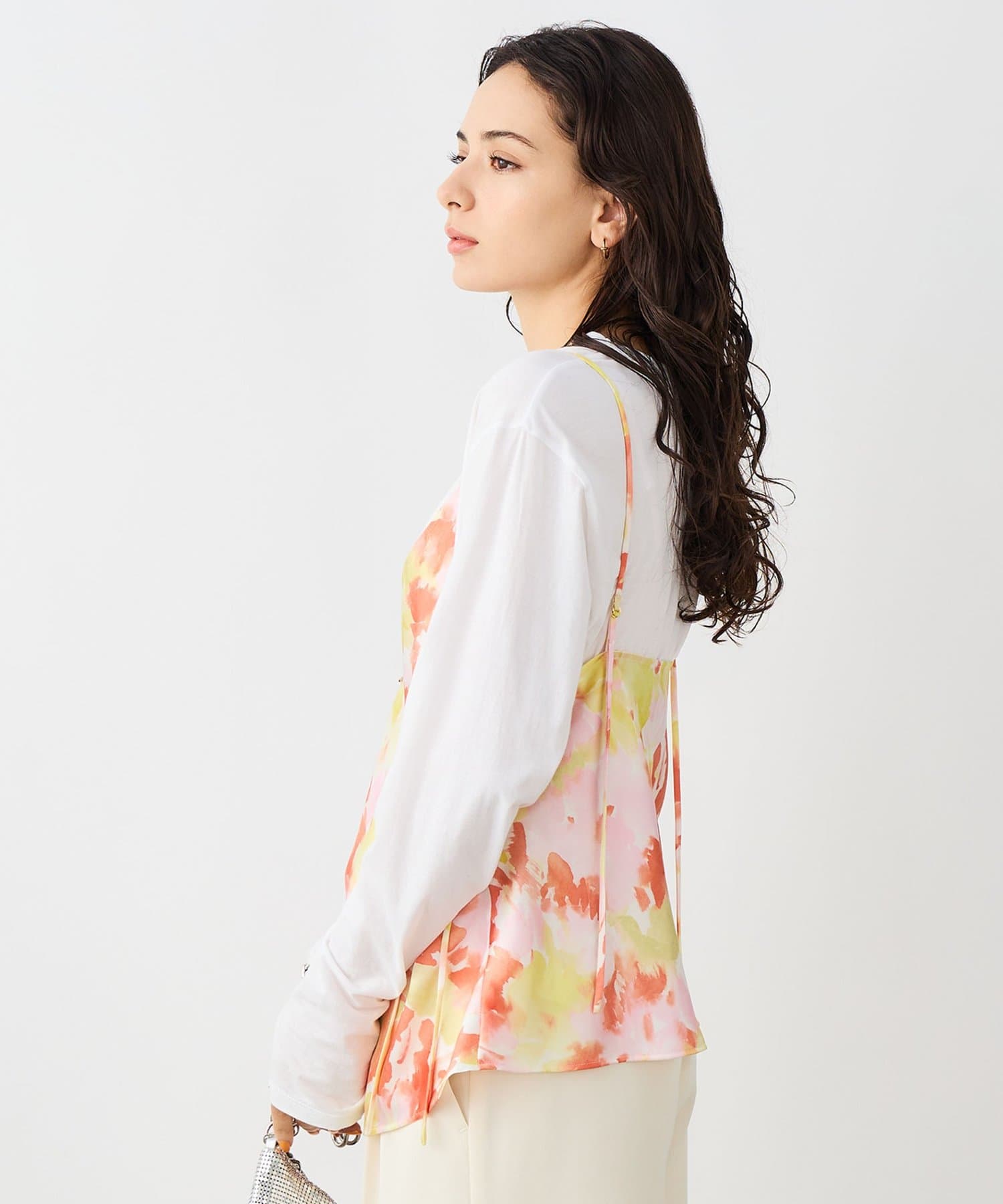 NOLLEY'S(ノーリーズ) ウォッシャブルブラープリントキャミブラウス