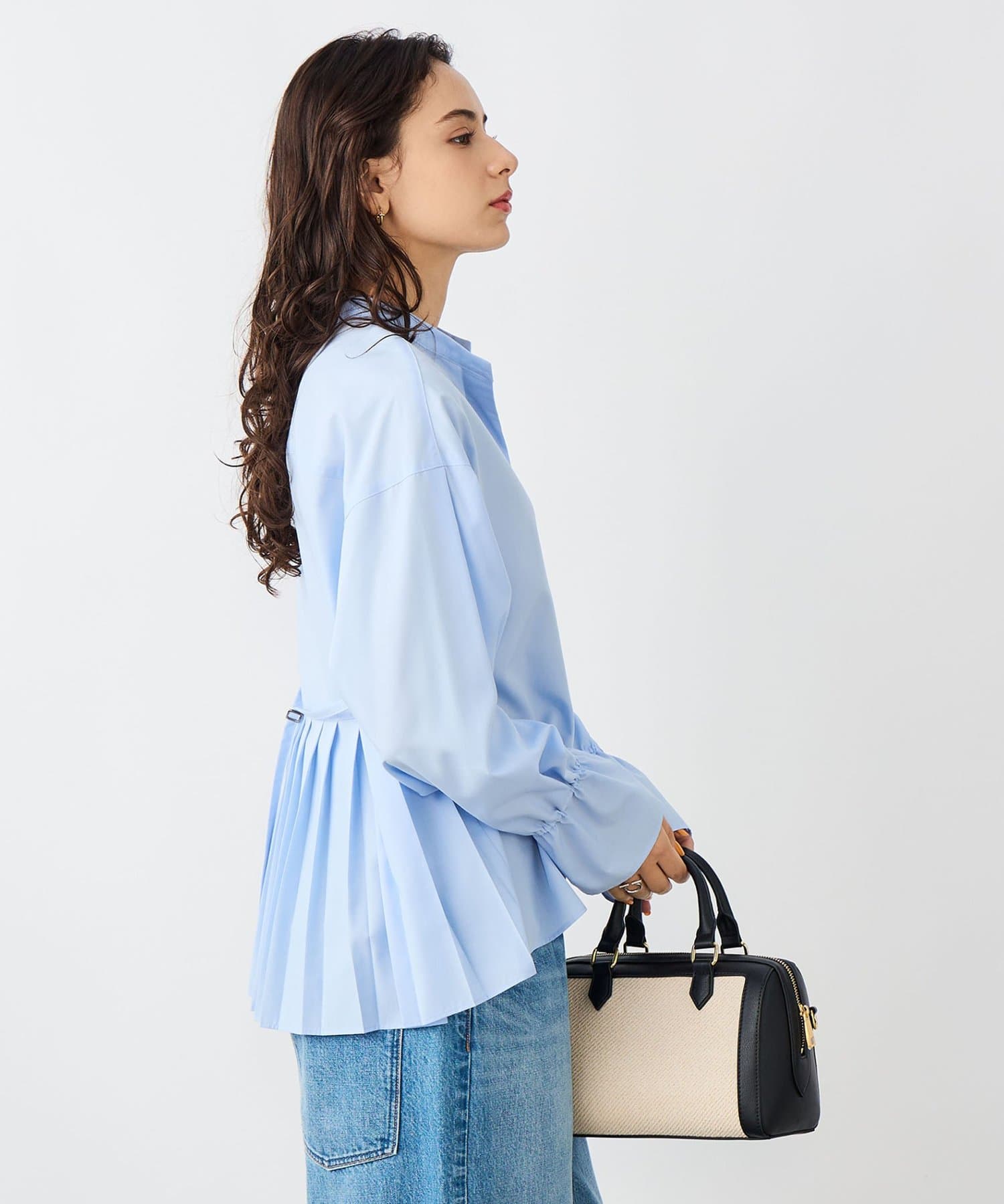 NOLLEY'S(ノーリーズ) ウォッシャブルドレープポプリンバックプリーツシャツ