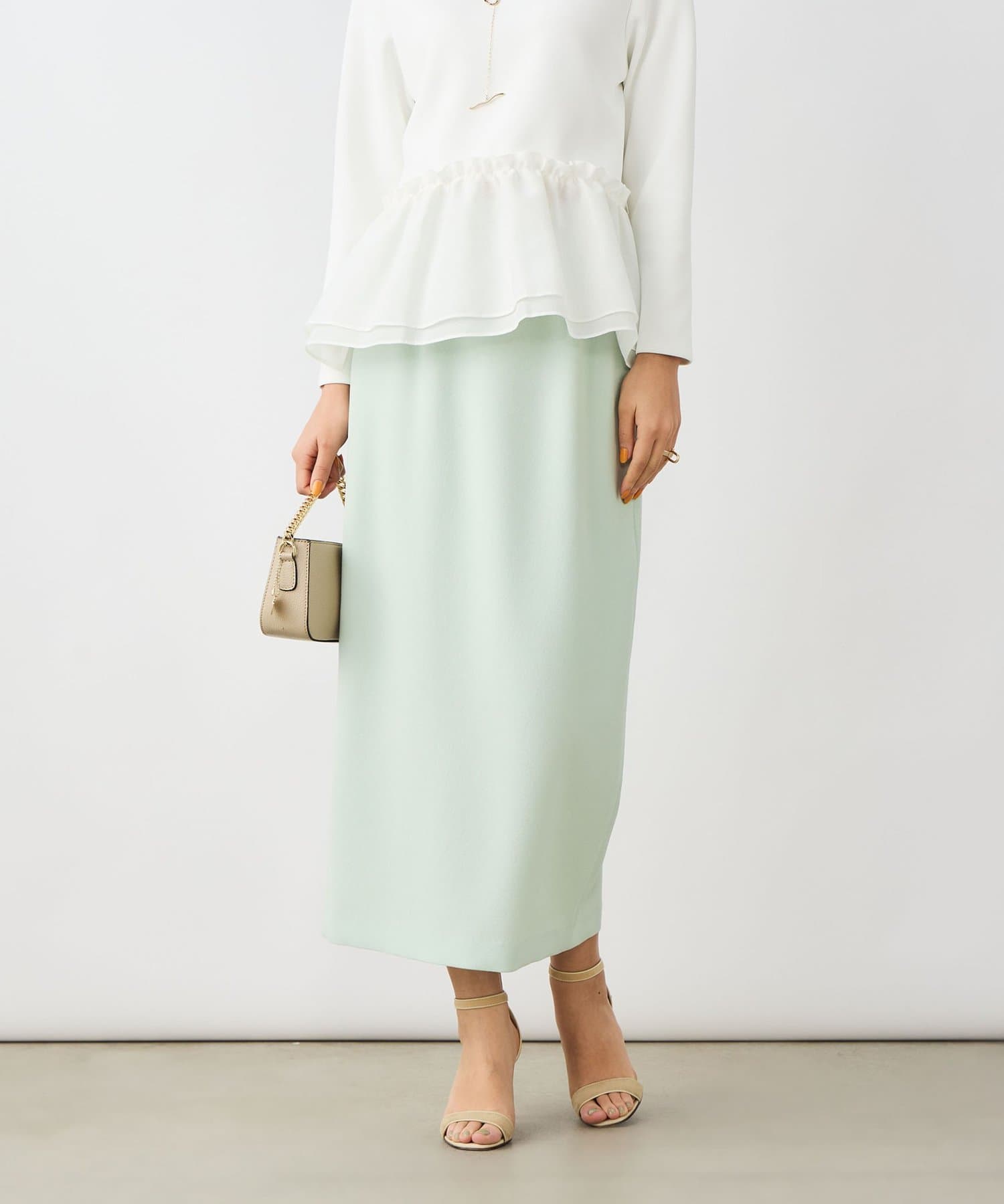 NOLLEY'S(ノーリーズ) 《セットアップ対応》ウォッシャブルバックサテンタイトスカート