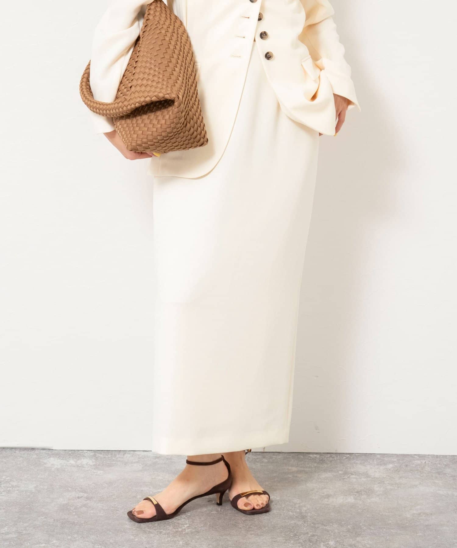 NOLLEY'S(ノーリーズ) 《セットアップ対応》ウォッシャブルバックサテンタイトスカート