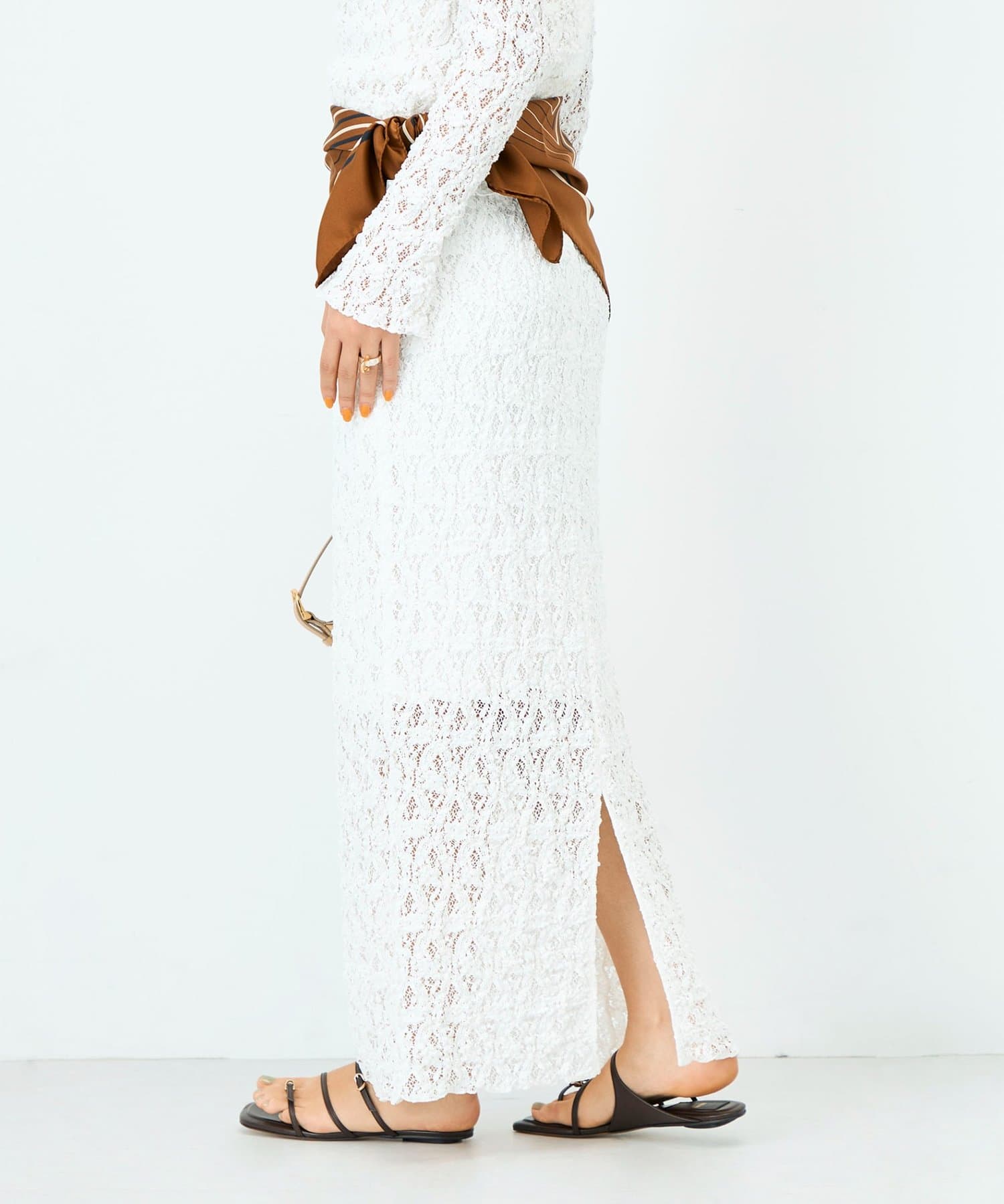 NOLLEY'S(ノーリーズ) ウォッシャブルストレッチレースタイトスカート