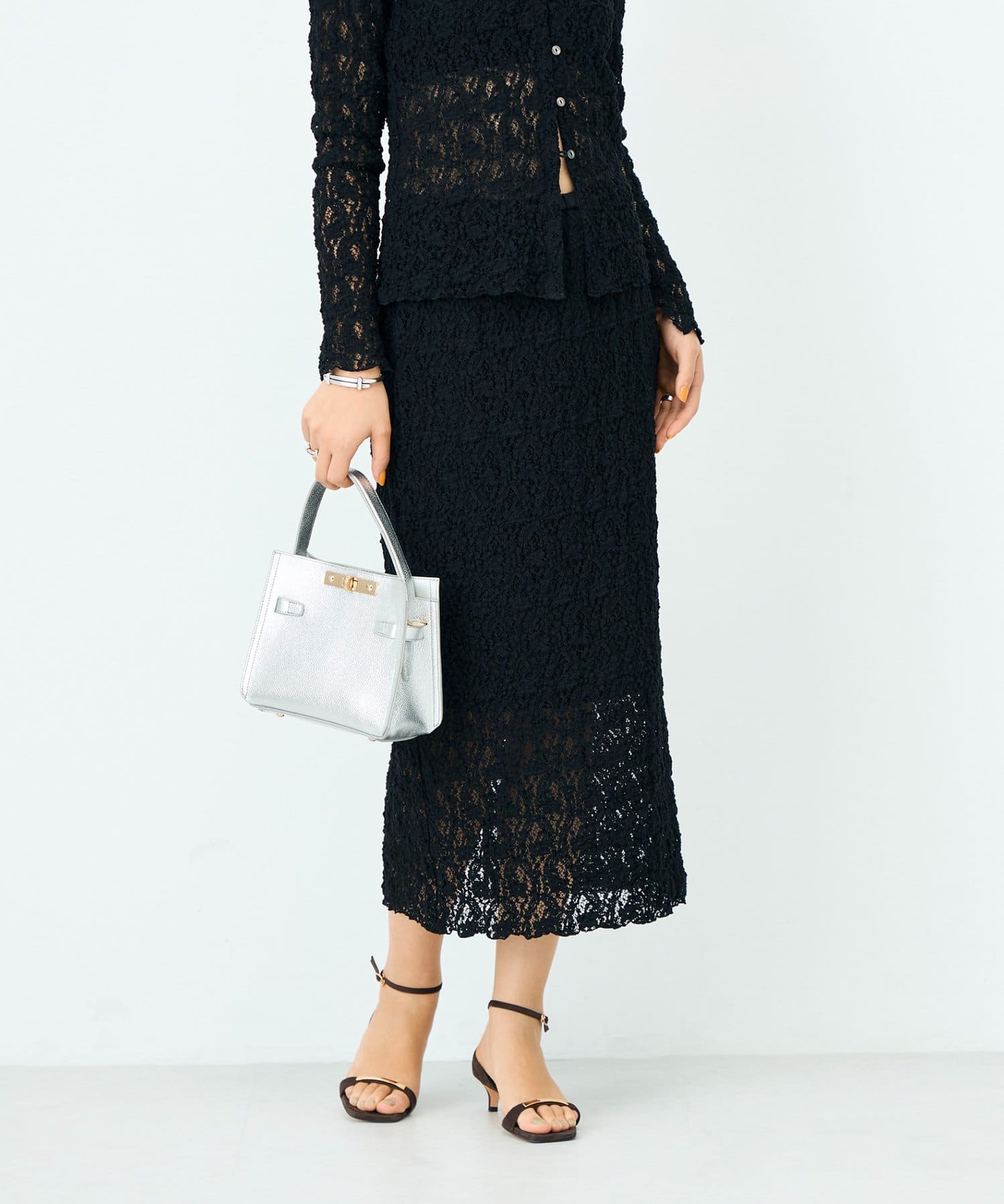 NOLLEY'S(ノーリーズ) ウォッシャブルストレッチレースタイトスカート