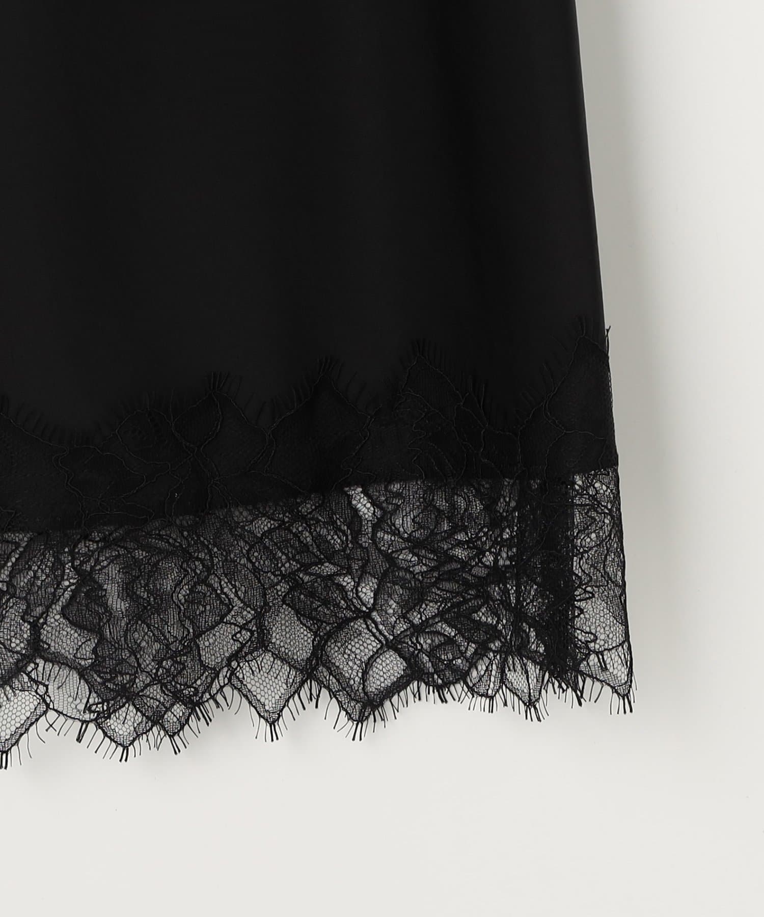 NOLLEY'S(ノーリーズ) ウォッシャブル裾レースサテンナロースカート