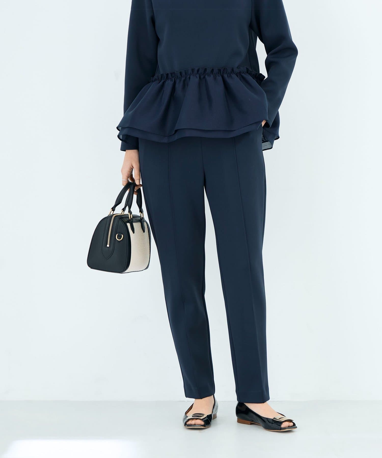 NOLLEY'S(ノーリーズ) 《セットアップ対応》ウォッシャブルダンボールテーパードパンツ