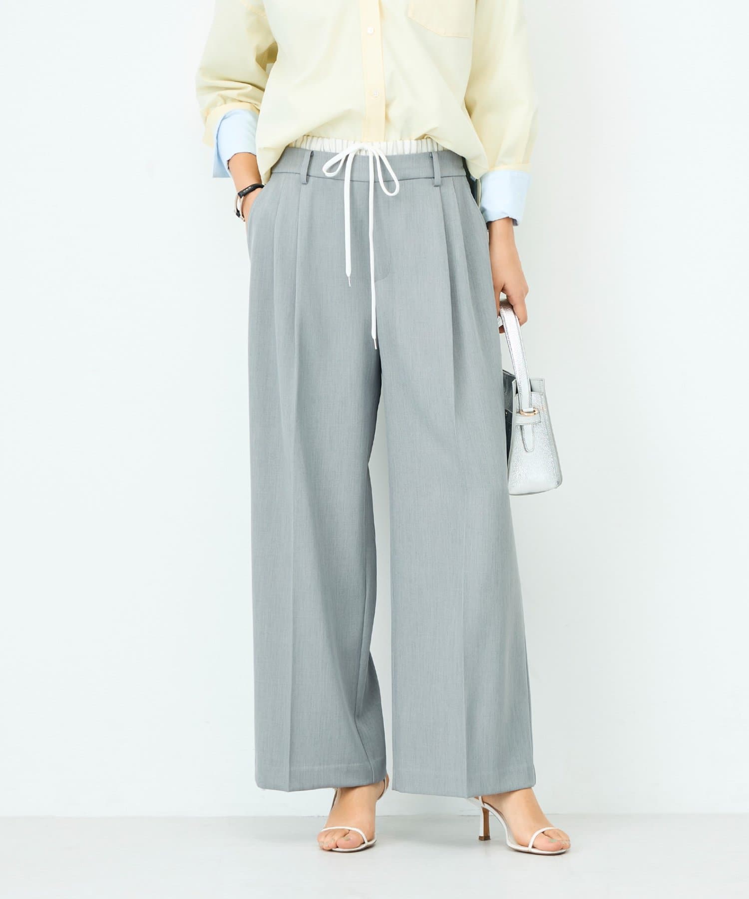 NOLLEY'S(ノーリーズ) ウォッシャブルWウエストワイドパンツ