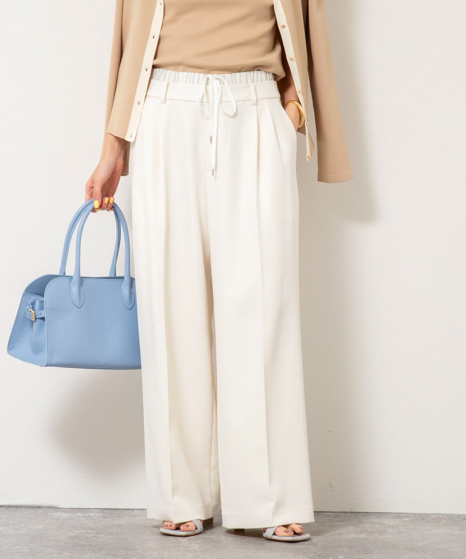 NOLLEY'S(ノーリーズ) ウォッシャブルWウエストワイドパンツ