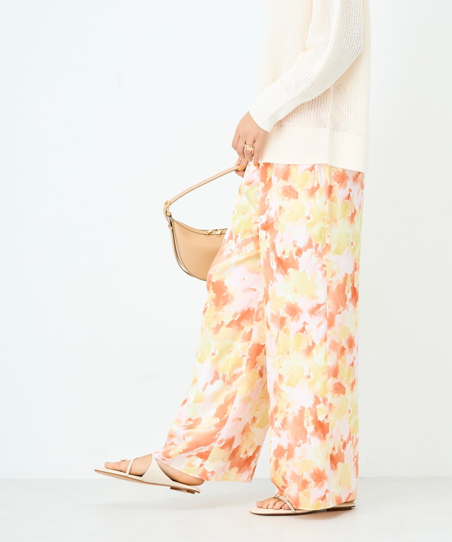 NOLLEY'S(ノーリーズ) ウォッシャブルブラープリントイージーパンツ