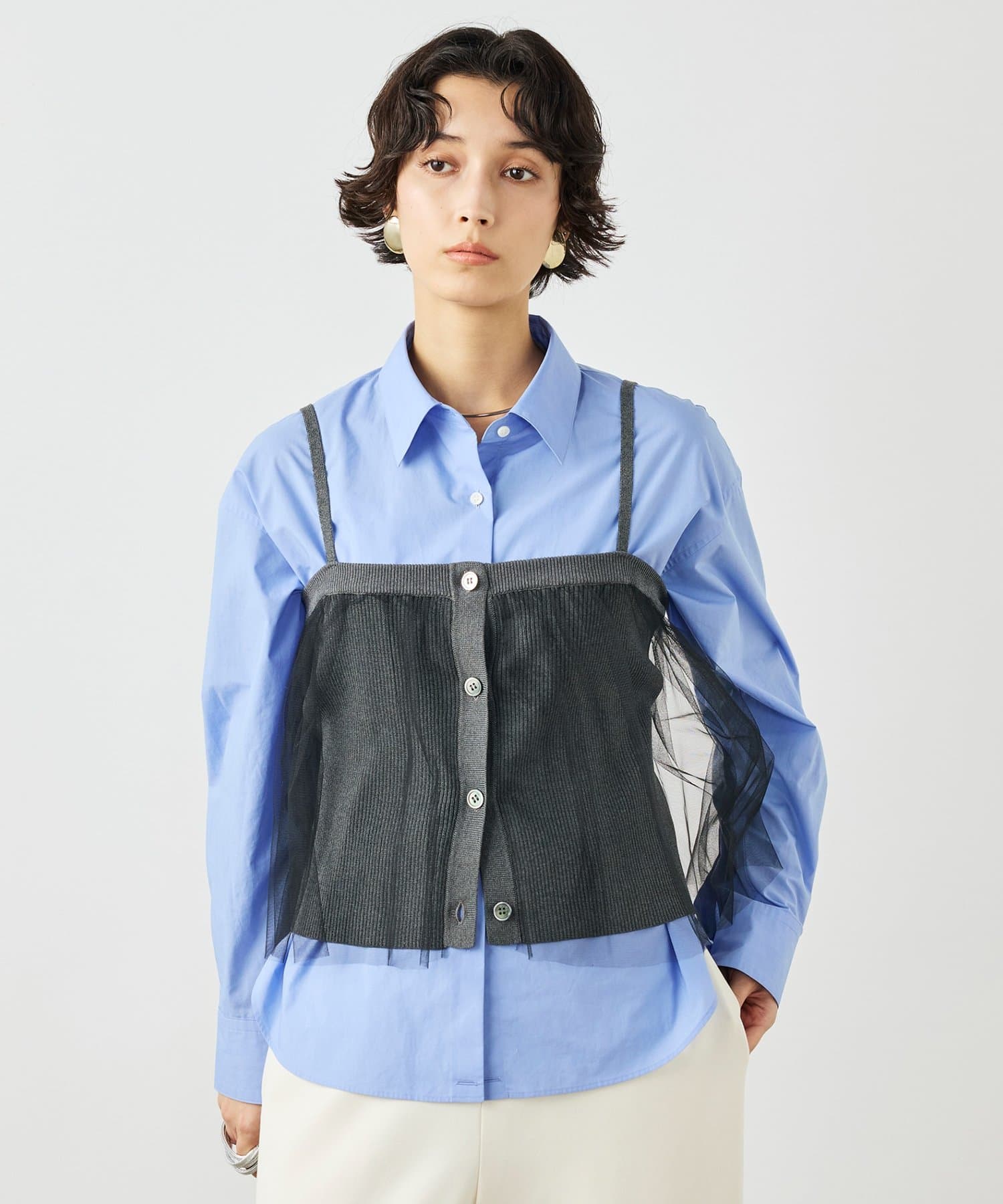 NOLLEY'S(ノーリーズ) 《手洗い可能》チュールリブビスチェ