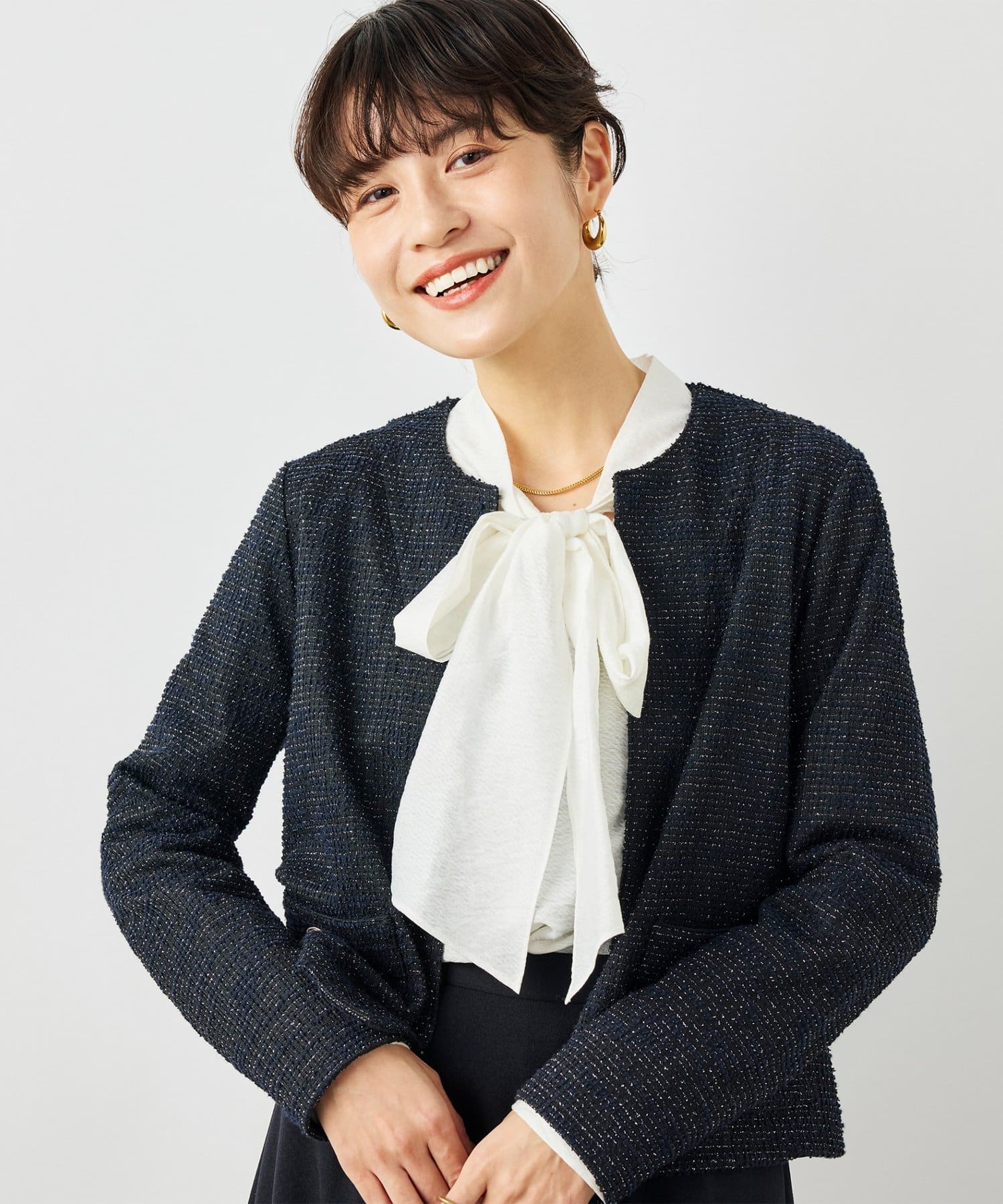 NOLLEY'S(ノーリーズ) ウォッシャブルツィーディージャージジャケット