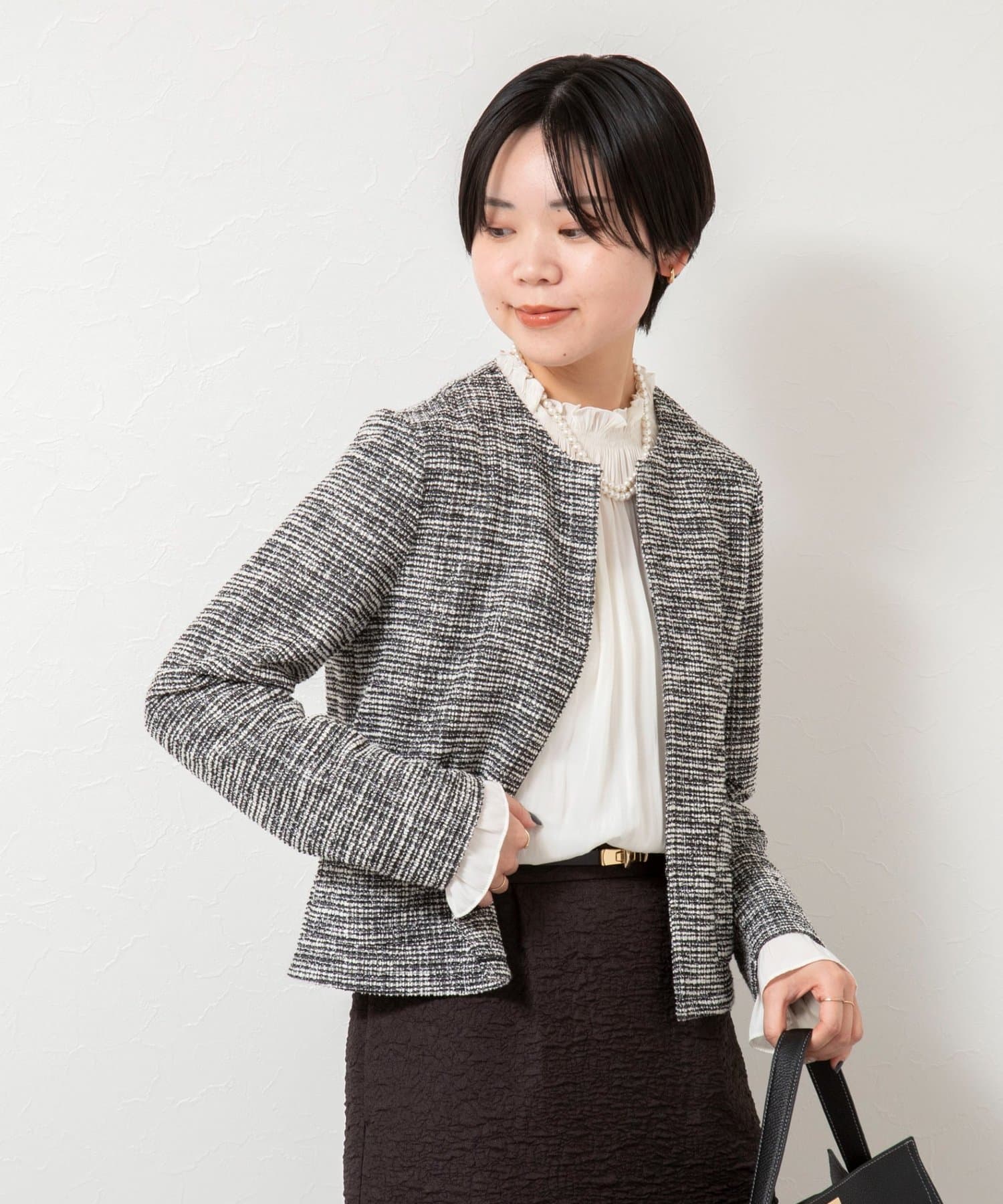 NOLLEY'S(ノーリーズ) ウォッシャブルツィーディージャージジャケット