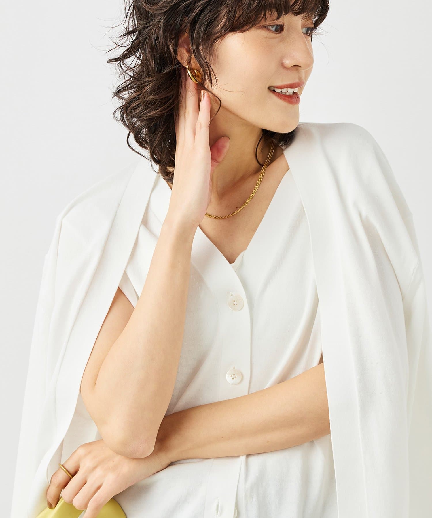 NOLLEY'S(ノーリーズ) 《手洗い可能》ベストドッキングVネックカーディガン