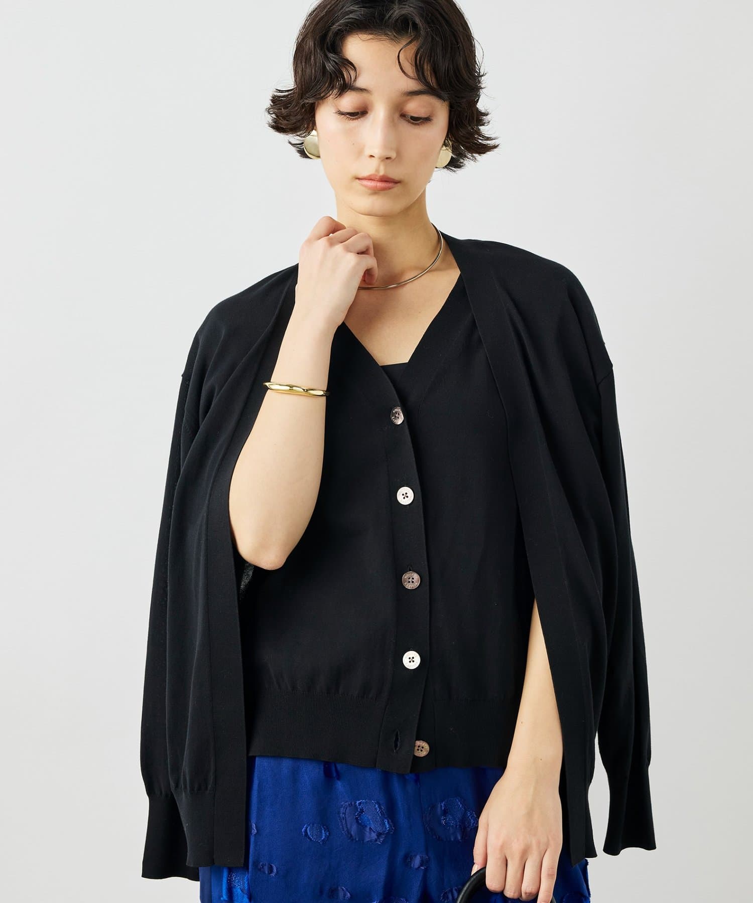 NOLLEY'S(ノーリーズ) 《手洗い可能》ベストドッキングVネックカーディガン