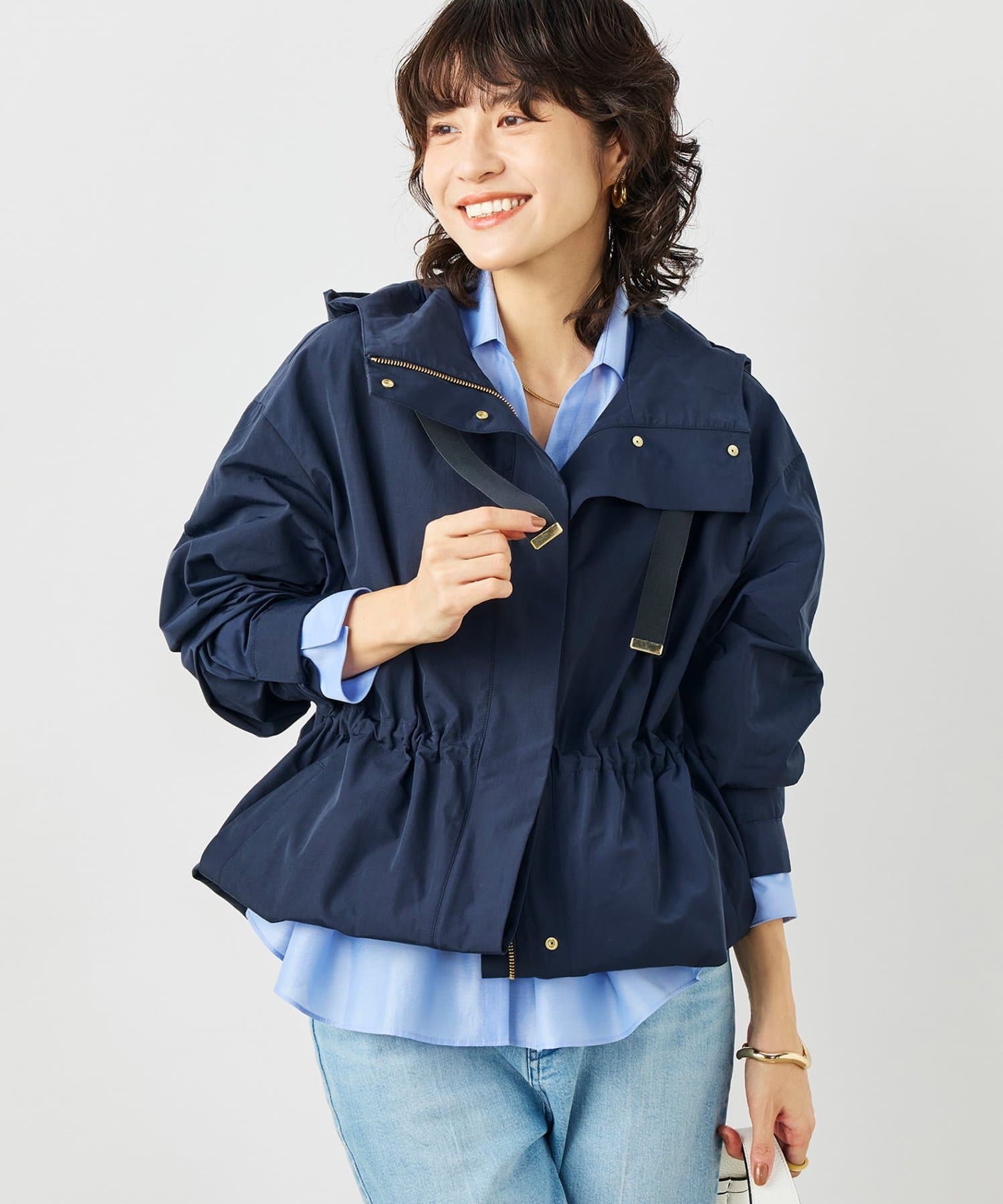 NOLLEY'S(ノーリーズ) 【WEB限定カラー】ウォッシャブル2WAY撥水フーテッドブルゾン