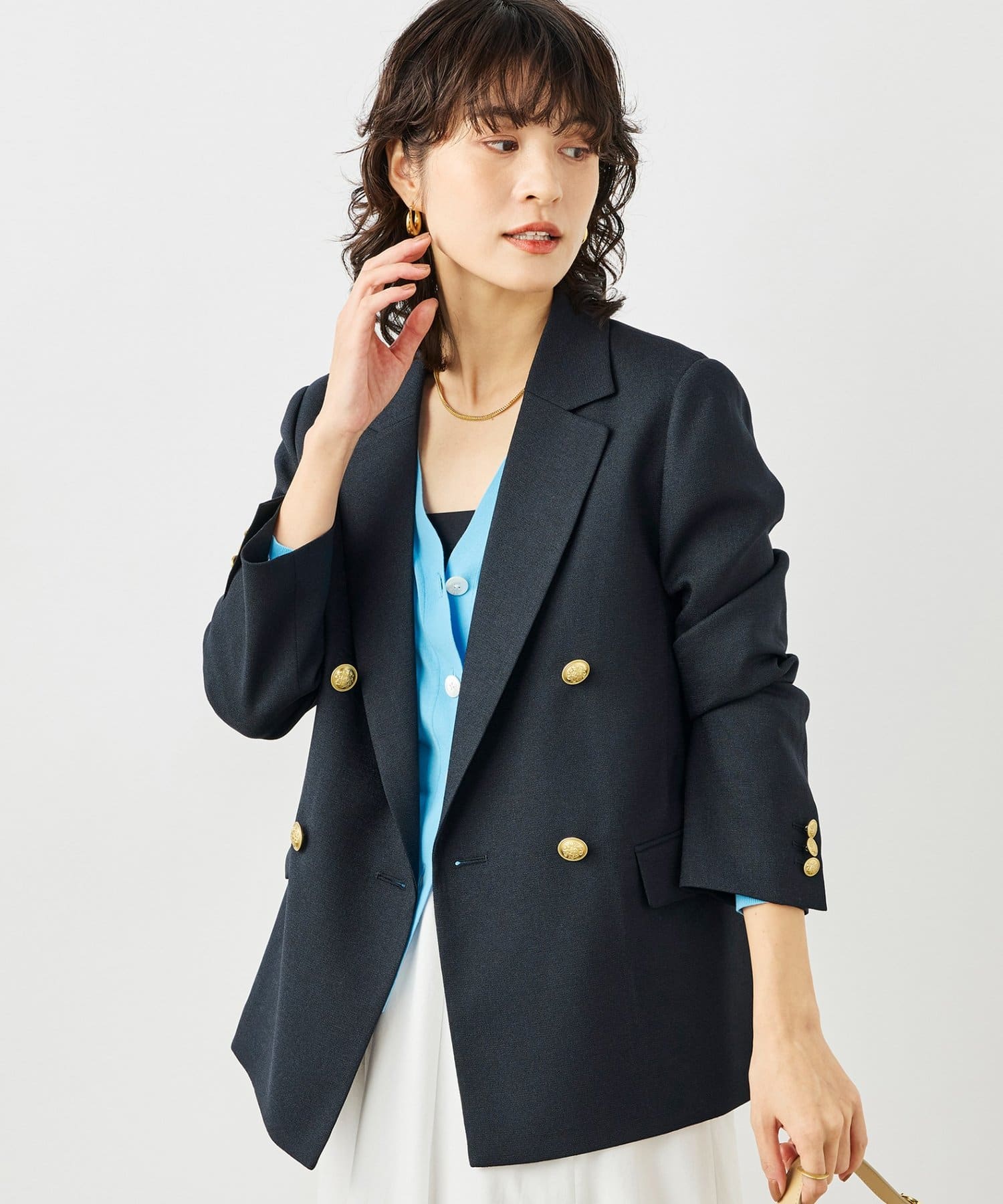 NOLLEY'S(ノーリーズ) ウォッシャブルハイスペック麻調ダブルジャケット