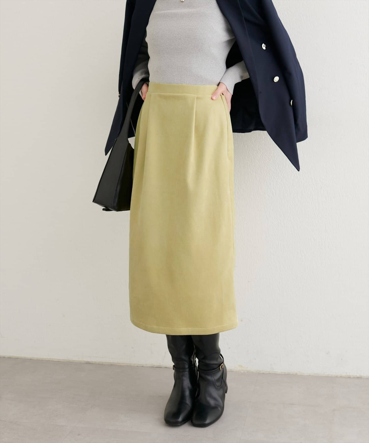 NICE CLAUP / OLIVE des OLIVE OUTLET(ナイスクラップ  / オリーブ デ オリーブ アウトレット) 【natural couture】セミタイトミディ丈スカート