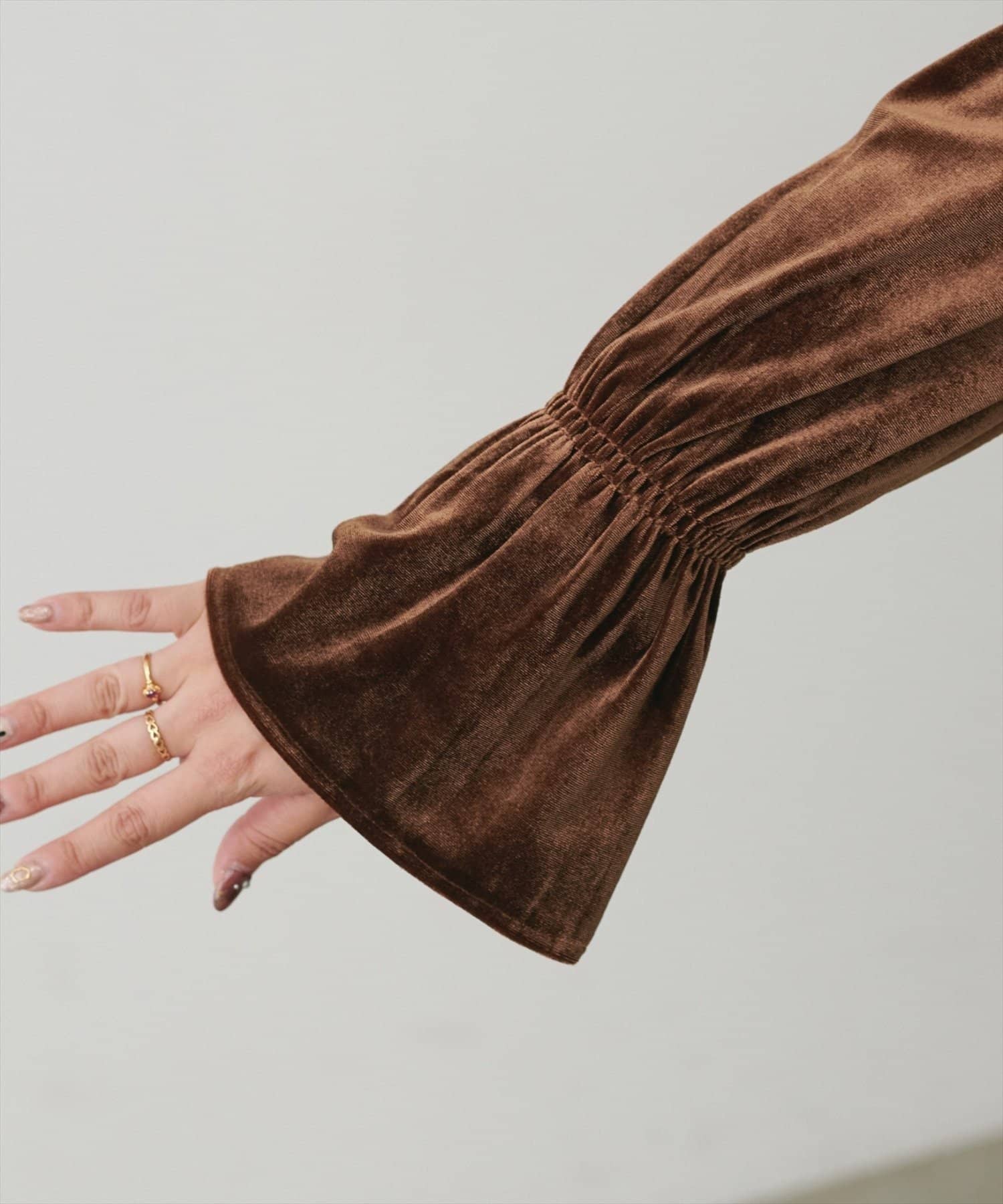 NICE CLAUP / OLIVE des OLIVE OUTLET(ナイスクラップ  / オリーブ デ オリーブ アウトレット) 【natural couture】【canami】2WAYリボンベロアブラウス