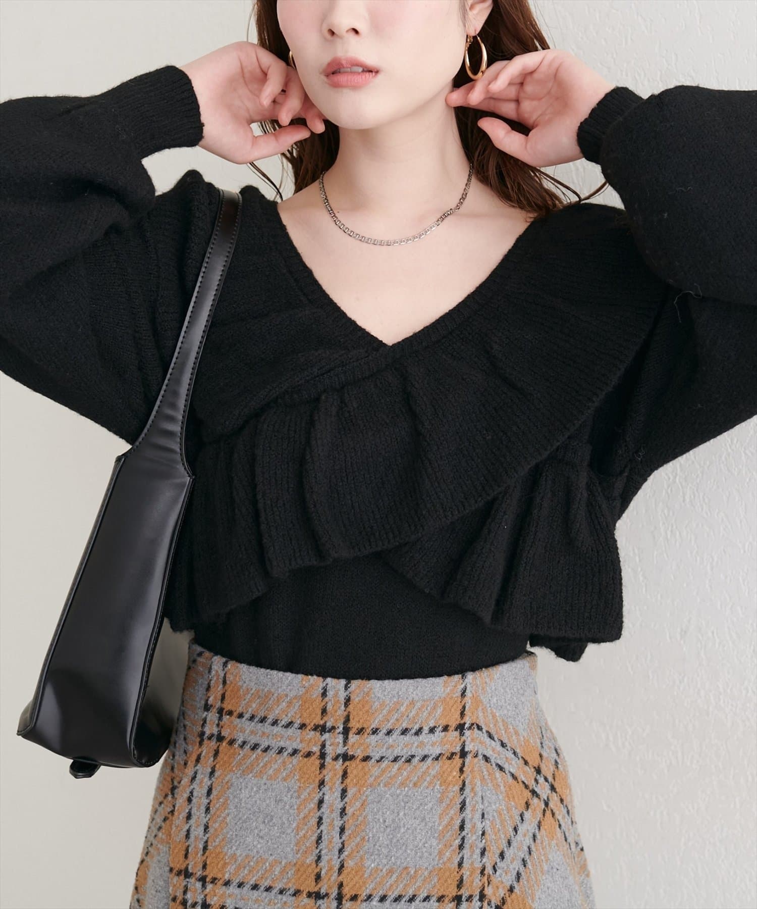 NICE CLAUP / OLIVE des OLIVE OUTLET(ナイスクラップ  / オリーブ デ オリーブ アウトレット) 【natural couture】クロスフリルニット