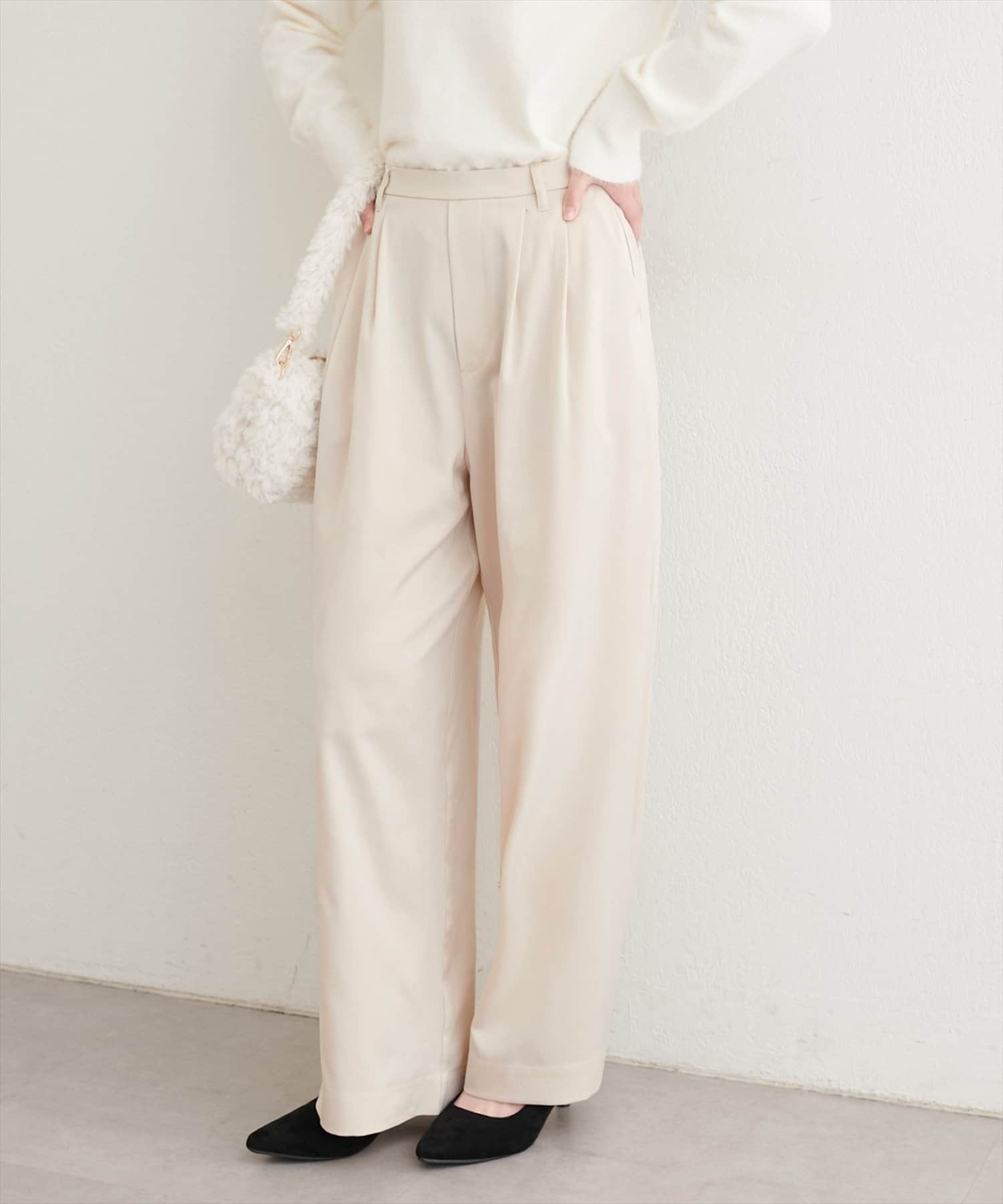 NICE CLAUP / OLIVE des OLIVE OUTLET(ナイスクラップ  / オリーブ デ オリーブ アウトレット) 【EVERY.VERY niceclaup】タックサテンパンツ