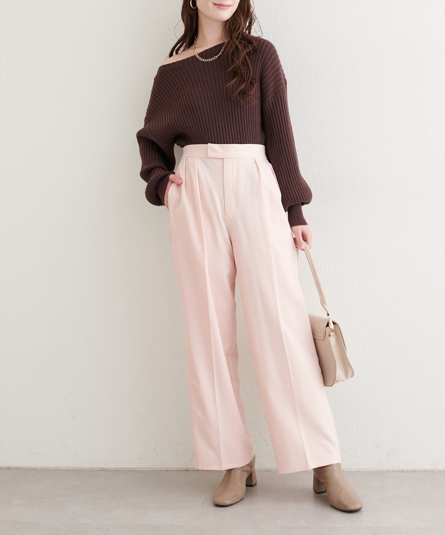 NICE CLAUP / OLIVE des OLIVE OUTLET(ナイスクラップ  / オリーブ デ オリーブ アウトレット) 【EVERY.VERY niceclaup】タックスラックスパンツ