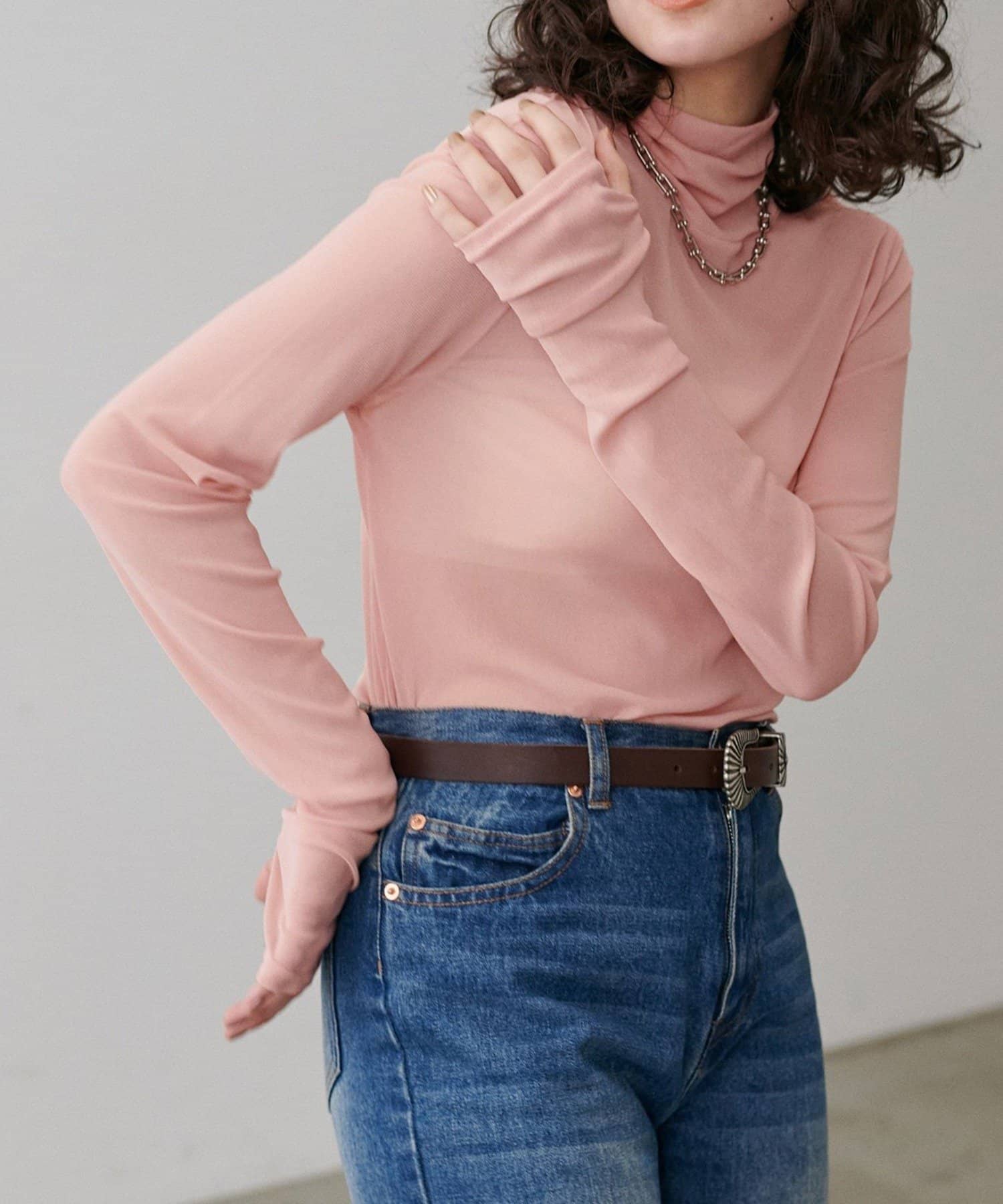 NICE CLAUP / OLIVE des OLIVE OUTLET(ナイスクラップ  / オリーブ デ オリーブ アウトレット) 【LARUTA】メッシュチュールタートルプルオーバー