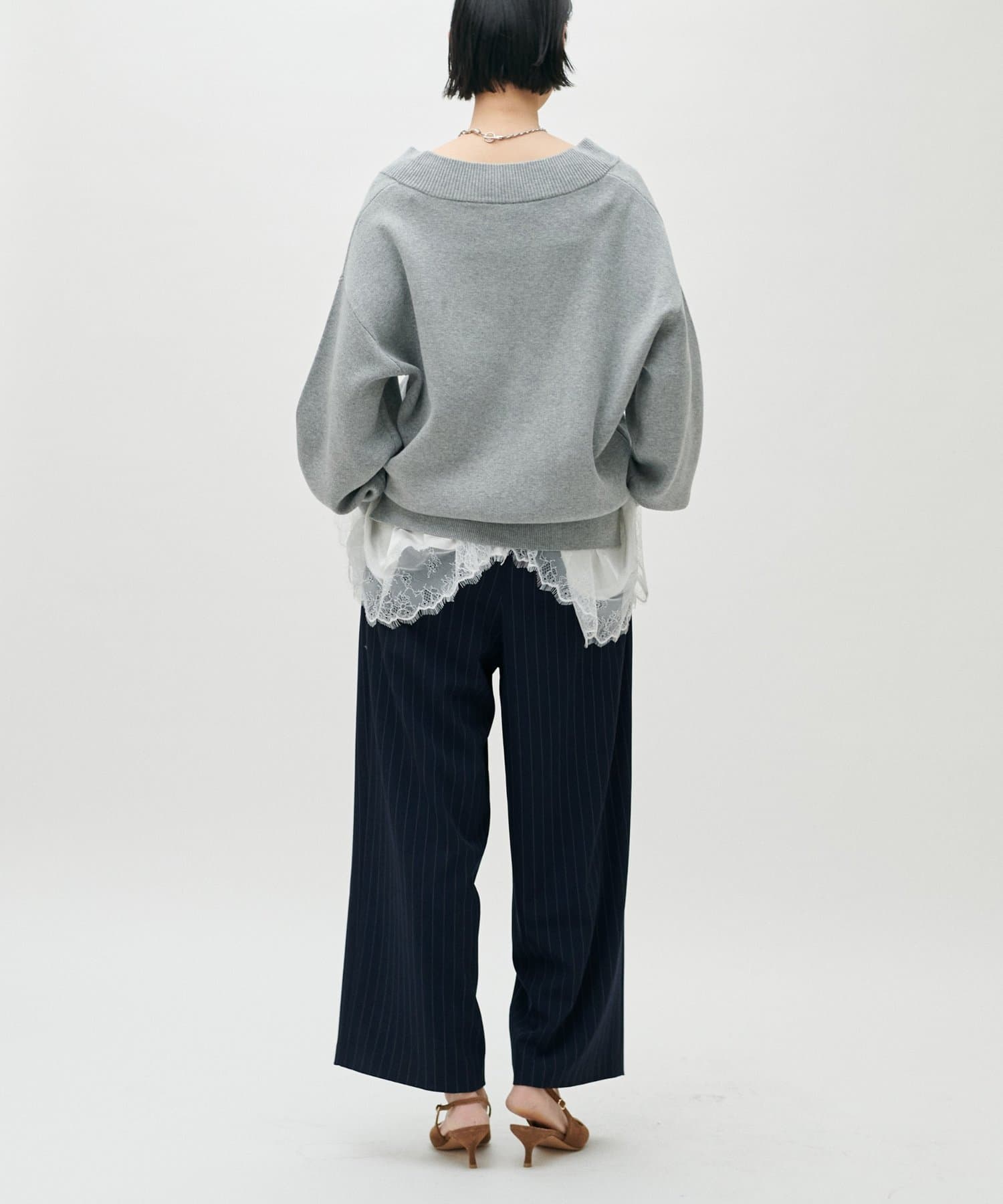 LARUTA(ラルータ) 3本タックワイドスラックス