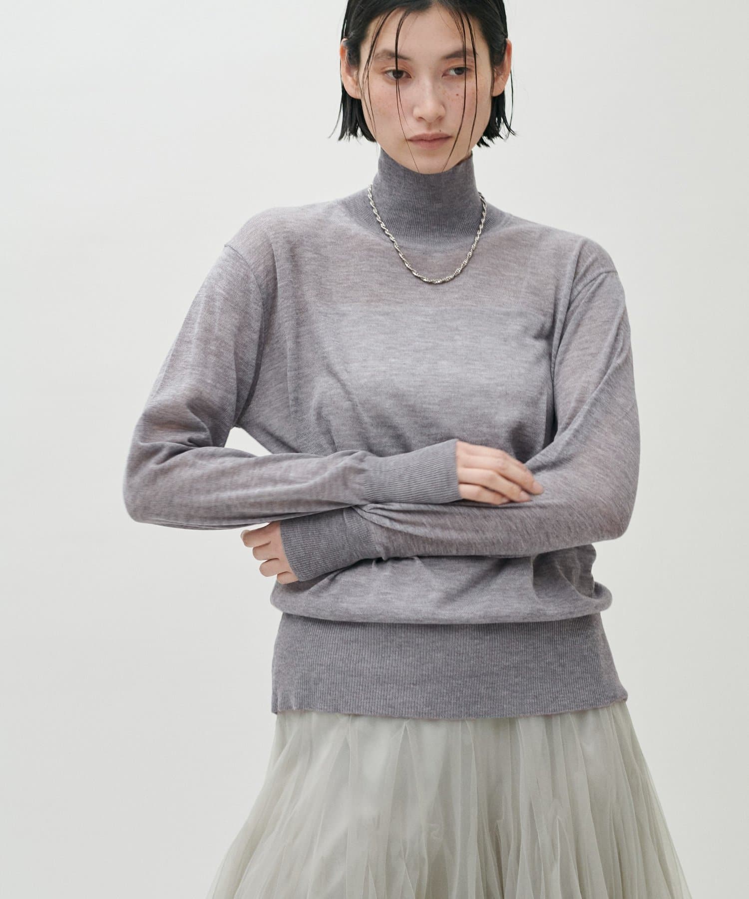 LARUTA(ラルータ) シアータートルウール混天竺ニットプルオーバー