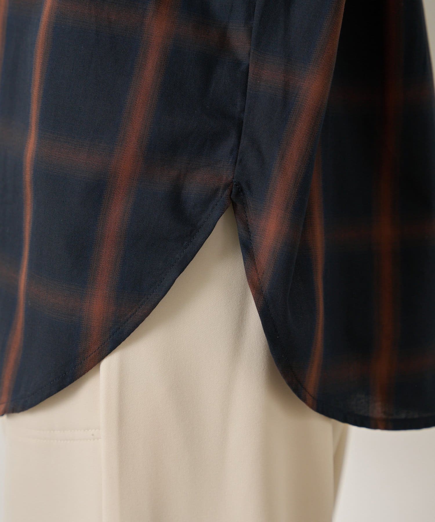 Jena　espace merveilleux(ジェナ　エスパスメルヴェイユ) 【好評につき再入荷！】オンブレーチェックダブルシャツ