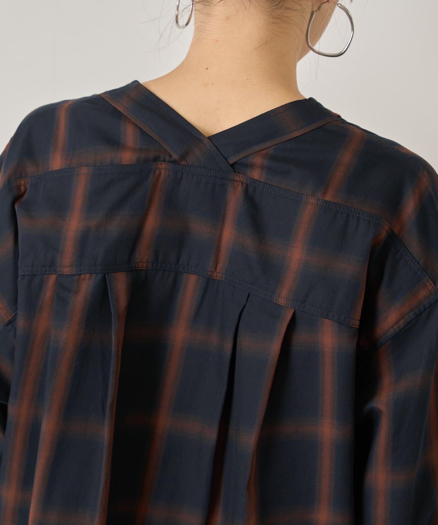 Jena　espace merveilleux(ジェナ　エスパスメルヴェイユ) 【好評につき再入荷！】オンブレーチェックダブルシャツ