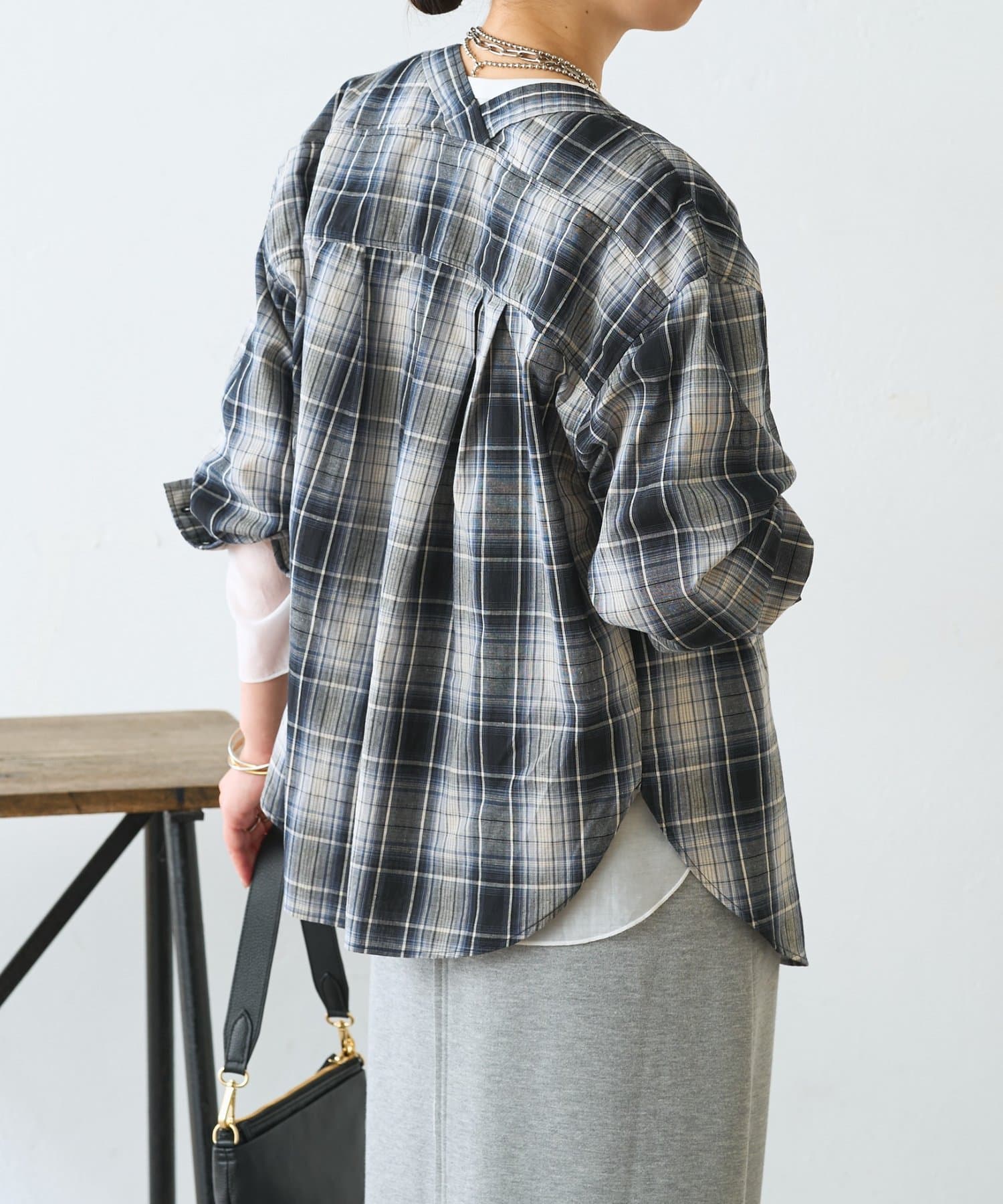 Jena　espace merveilleux(ジェナ　エスパスメルヴェイユ) チェックダブルVシャツ