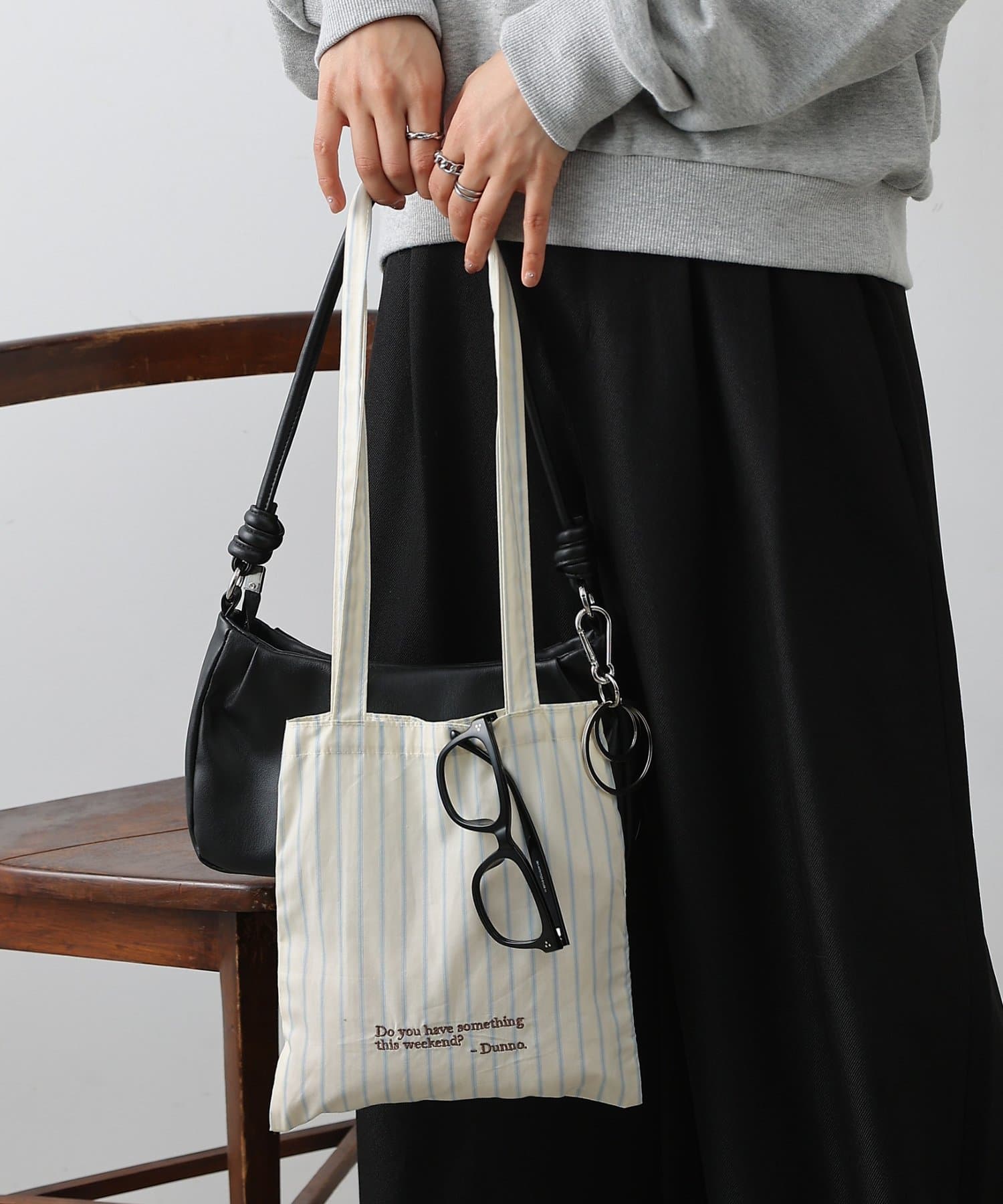 COLONY 2139(コロニー トゥーワンスリーナイン) パジャマストライプミニトートバッグ