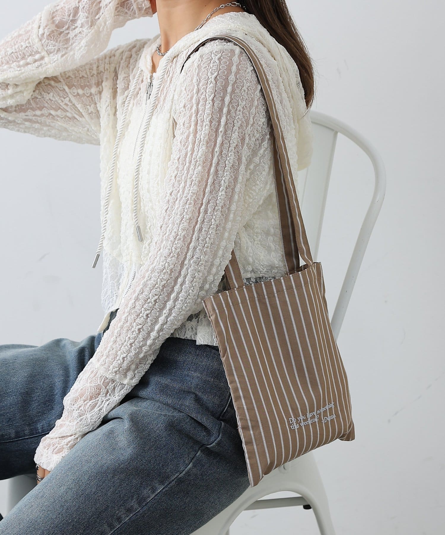 COLONY 2139(コロニー トゥーワンスリーナイン) パジャマストライプミニトートバッグ