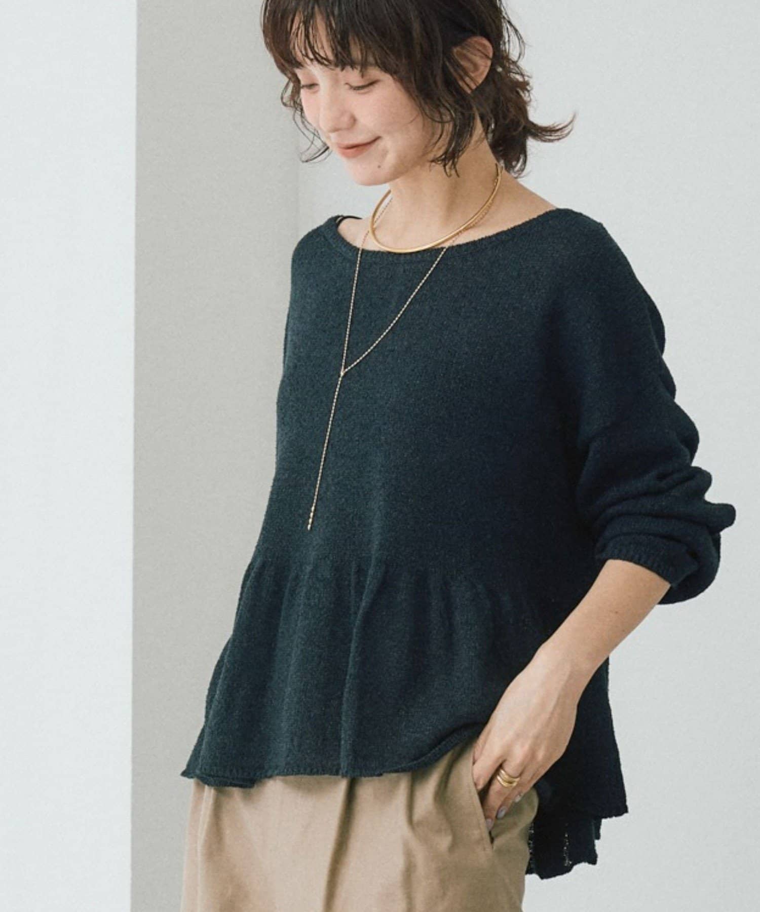 RIVE DROITE(リヴドロワ) 予約【大人の甘さを演出】ルーズペプラムニット