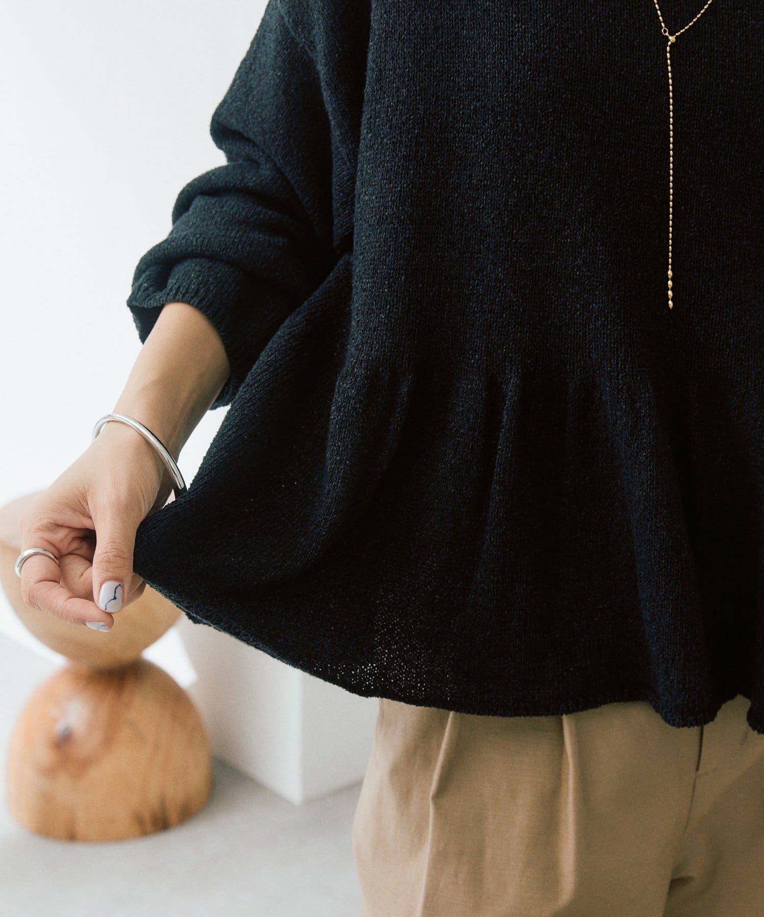 RIVE DROITE(リヴドロワ) 予約【大人の甘さを演出】ルーズペプラムニット