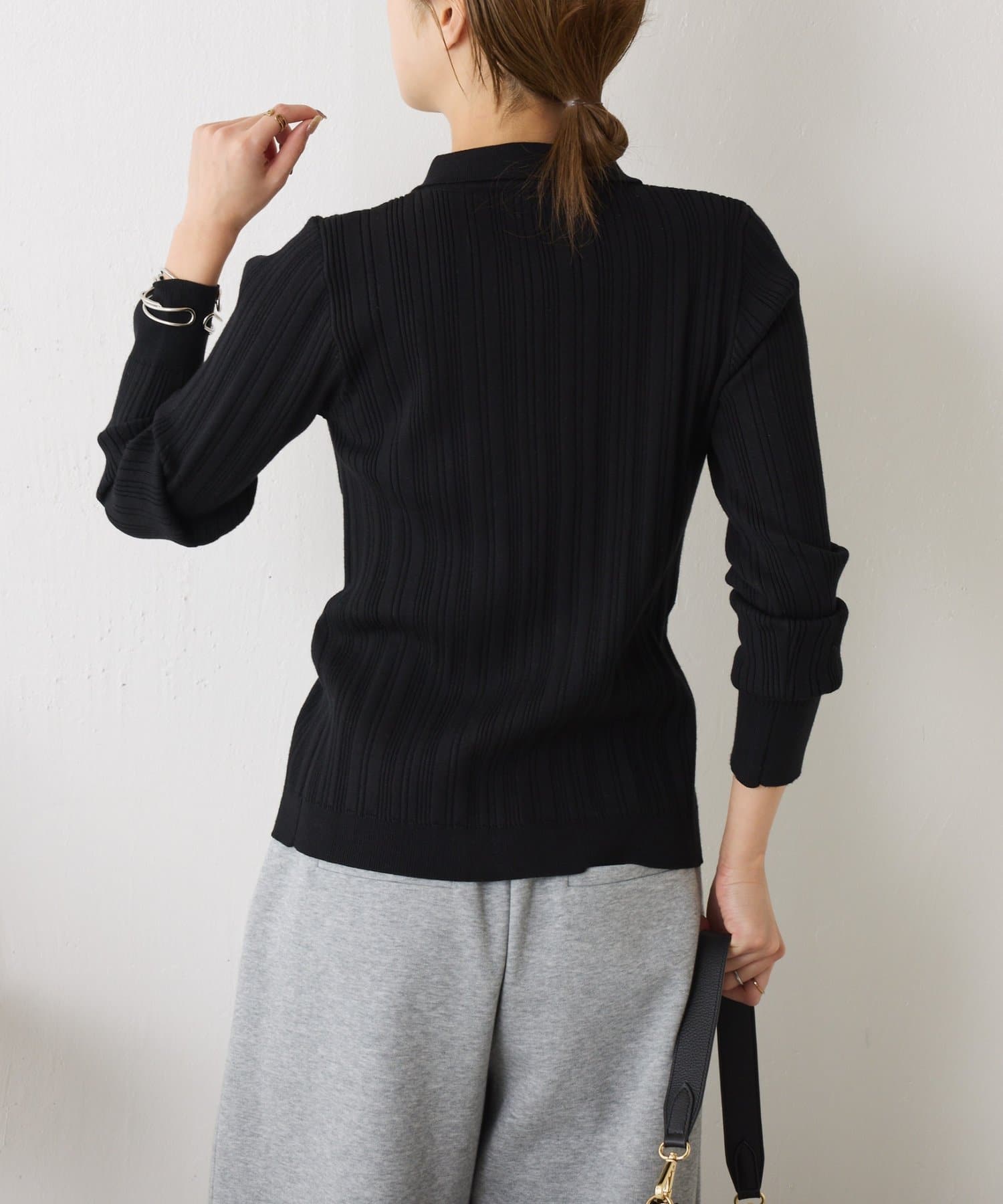 Jena　espace merveilleux(ジェナ　エスパスメルヴェイユ) 【ロングシーズン使える◎】ポロニットカーディガン