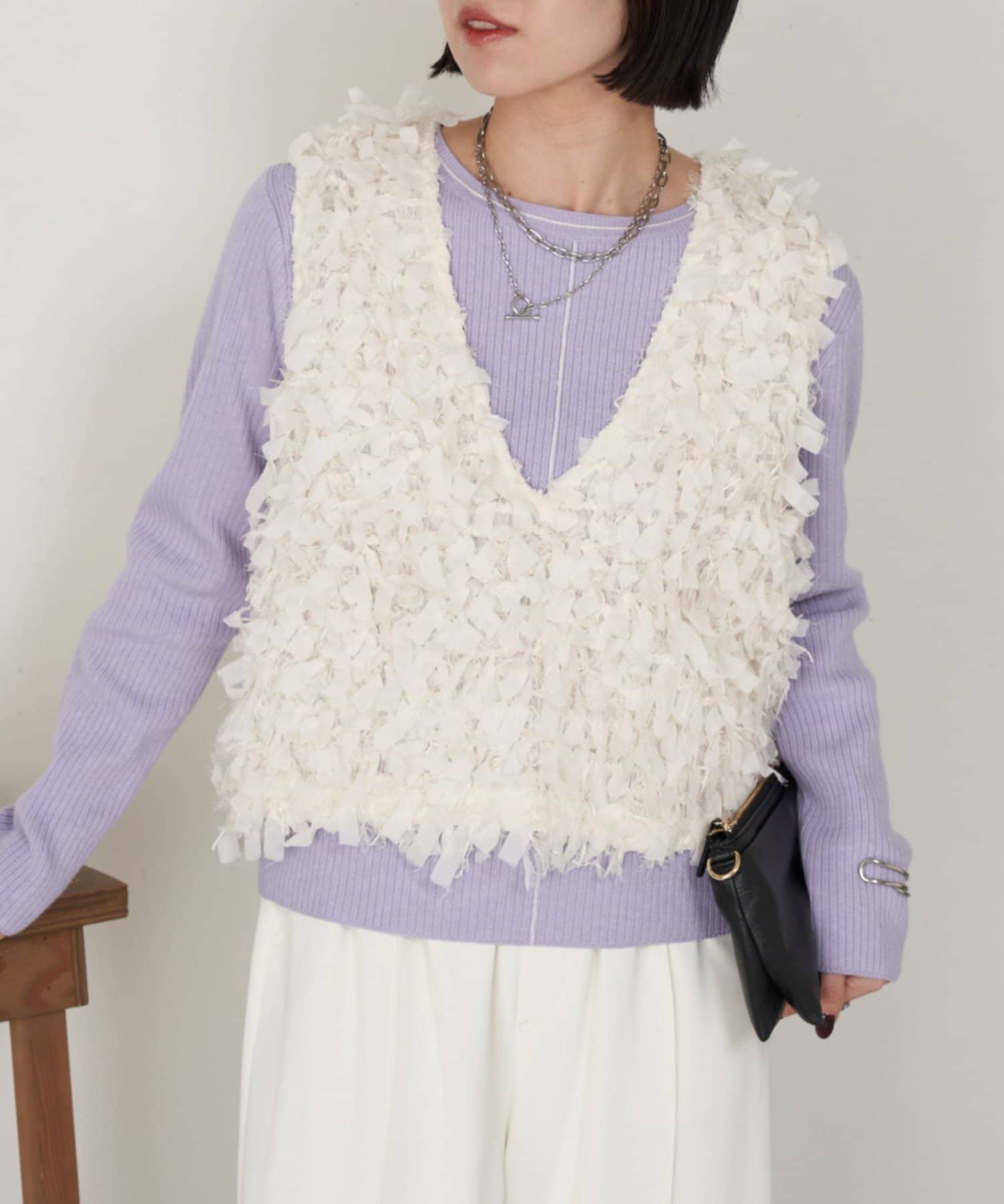 Jena　espace merveilleux(ジェナ　エスパスメルヴェイユ) 【すっきり見え】スリムラインリブニット