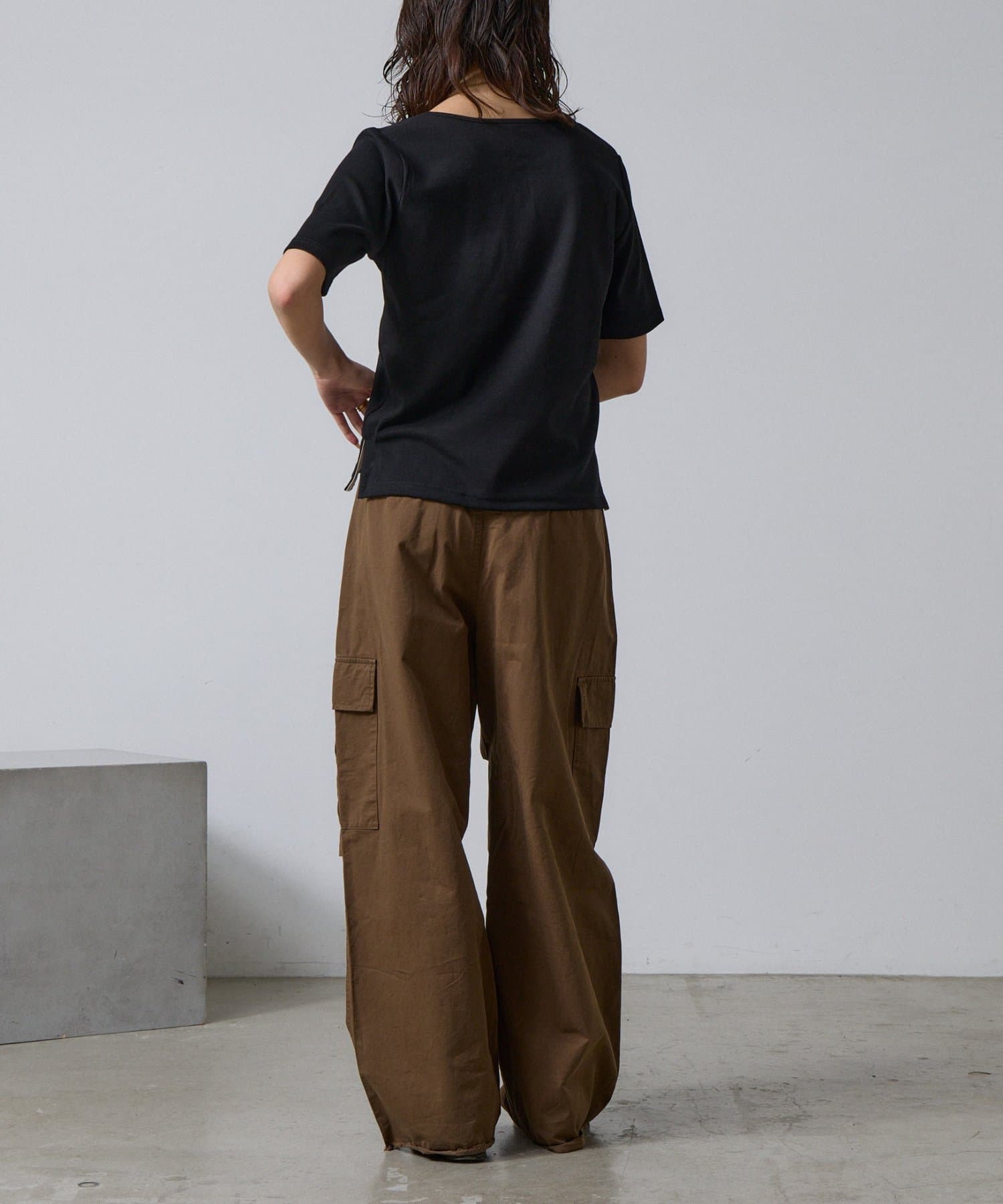 -goocy-(グーシー) テレコヘンリーネック半袖トップス