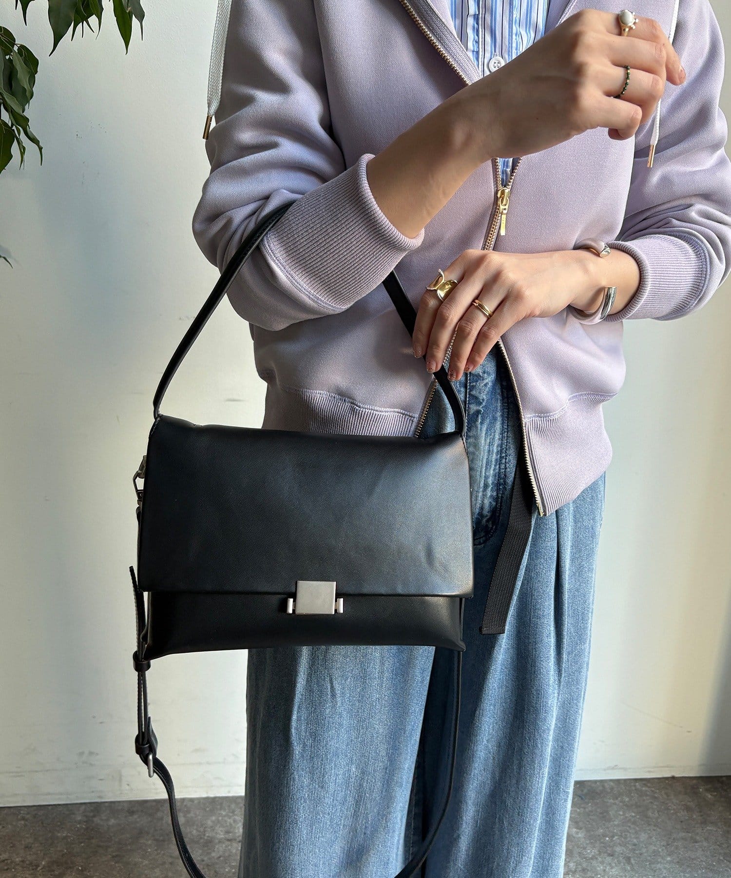 DOUDOU(ドゥドゥ) ソフトフラップハンドバッグ