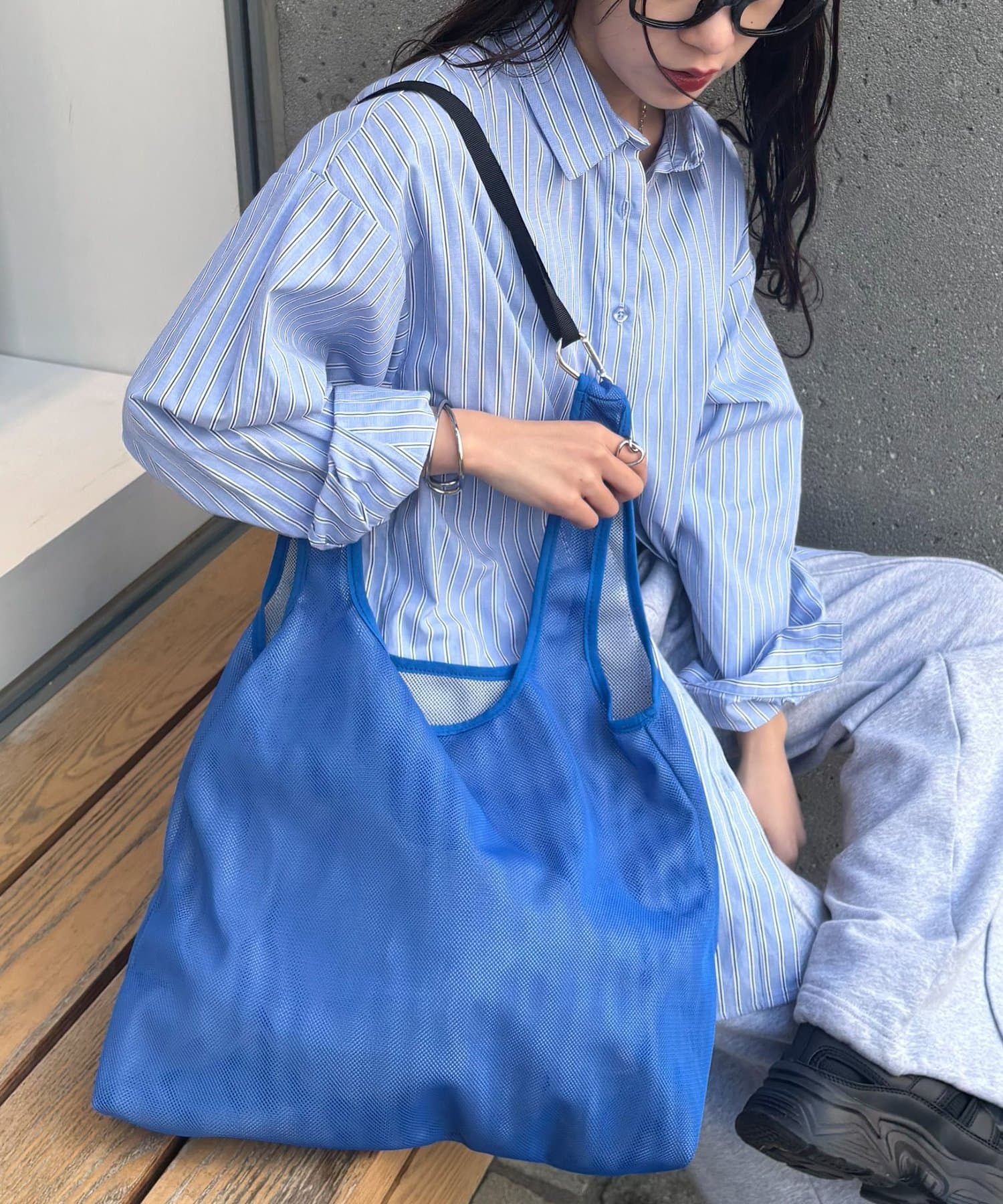 COLONY 2139(コロニー トゥーワンスリーナイン) 【リバーシブル】メッシュショッピングバッグ