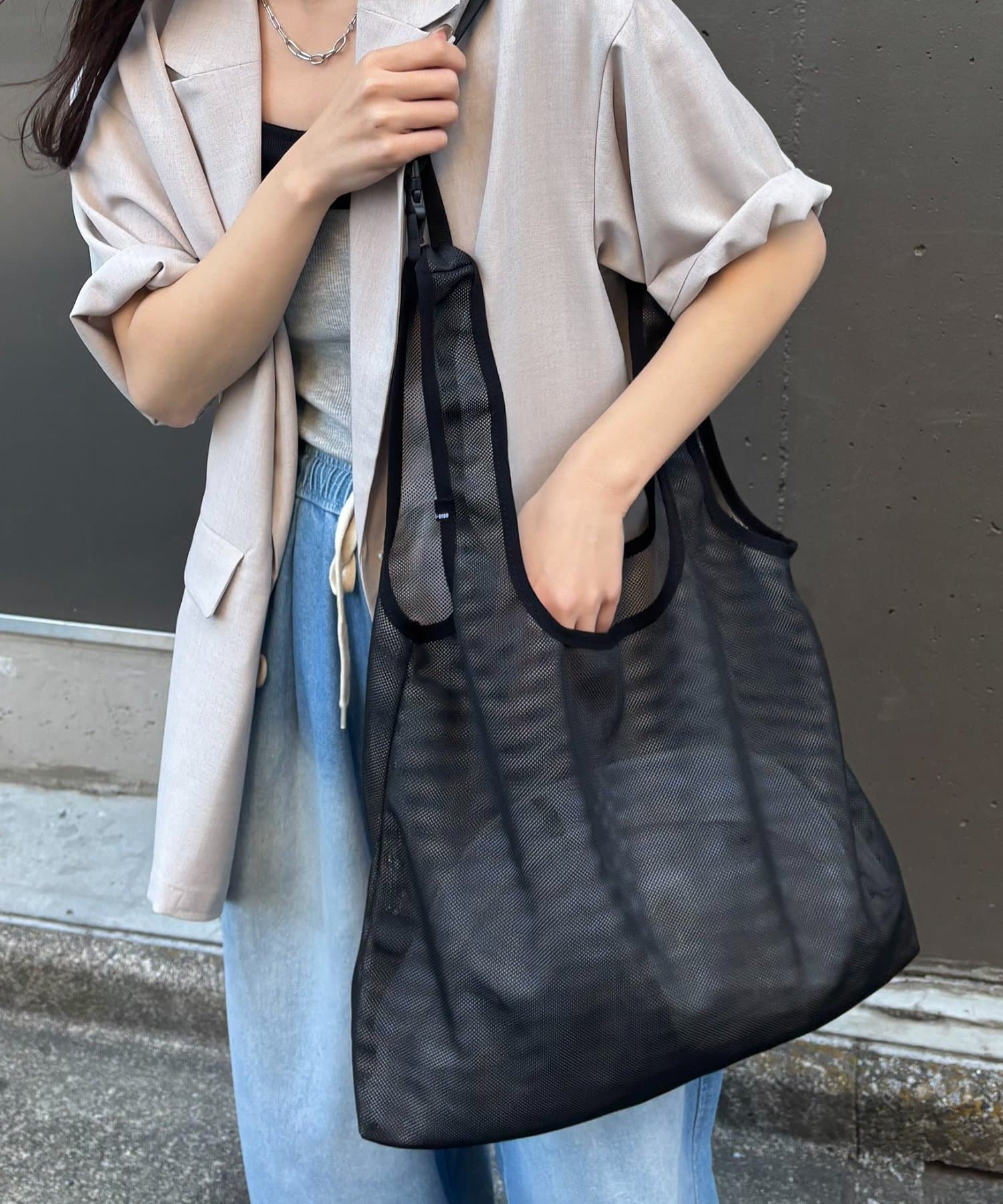 COLONY 2139(コロニー トゥーワンスリーナイン) 【リバーシブル】メッシュショッピングバッグ