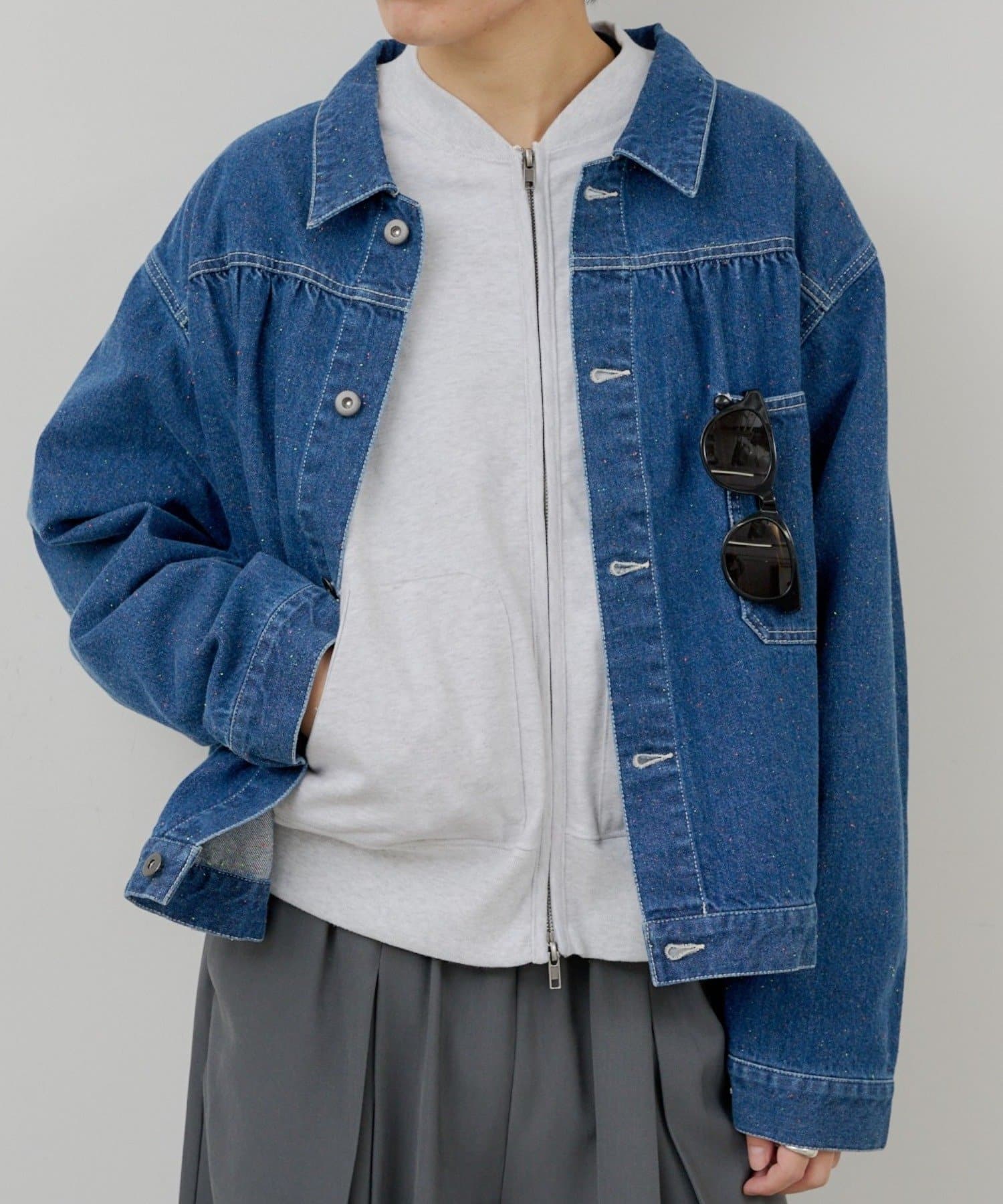 Kastane(カスタネ) 【WHIMSIC】ネップデニムワークジャケット