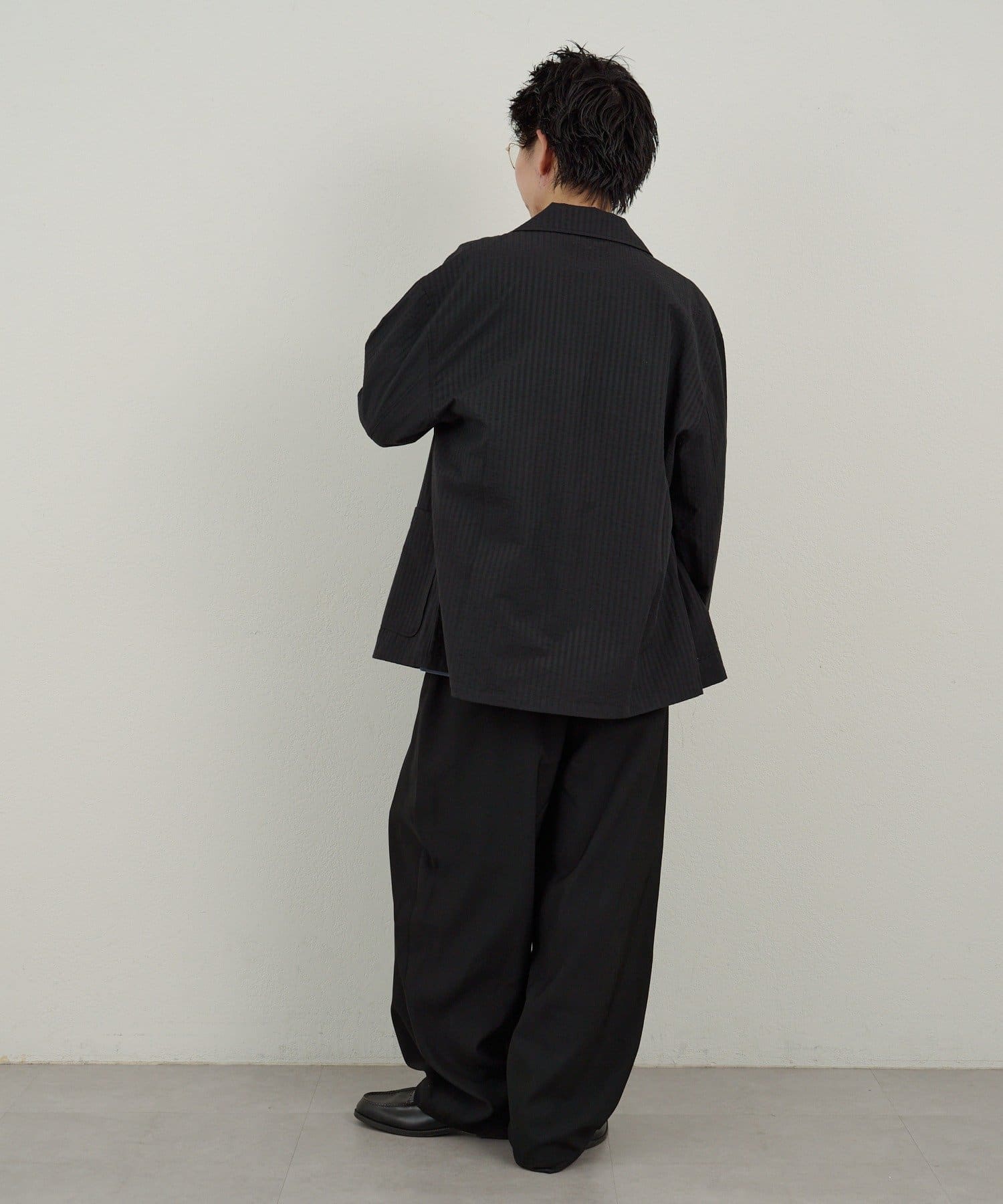 Kastane(カスタネ) 【2.12 0:00～ +10%ポイントUP/WHIMSIC】シアーサッカーストライプ ダブルブレストジャケット