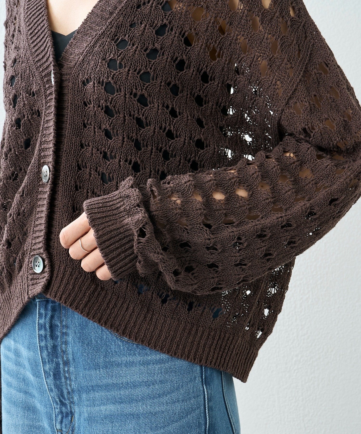 RIVE DROITE(リヴドロワ) 予約【夏まで使える】透かし編みカーディガン