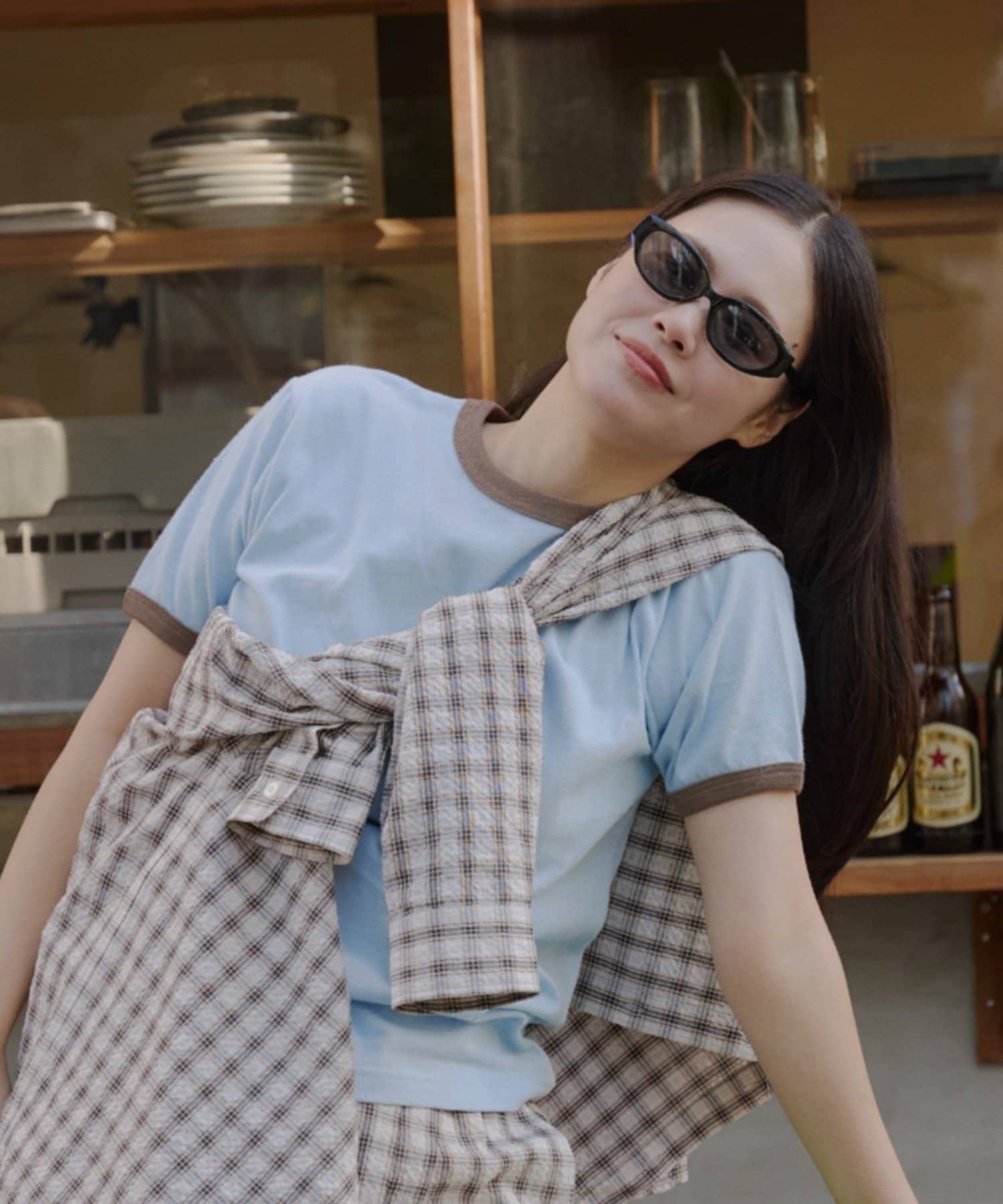 Kastane(カスタネ) 【WHIMSIC/2サイズ展開】リンガーTシャツ