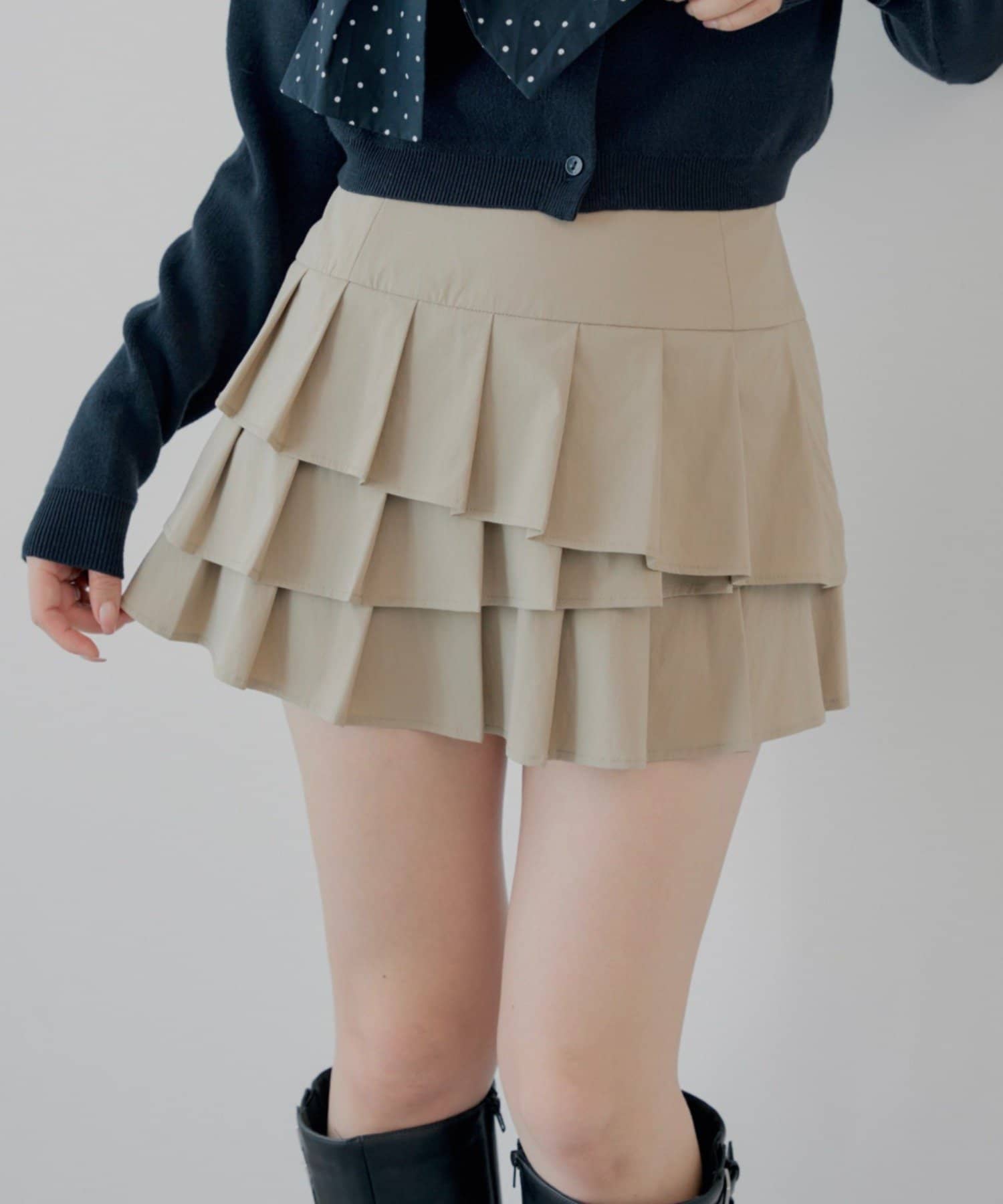 Chico(チコ) レイヤードプリーツミニスカート