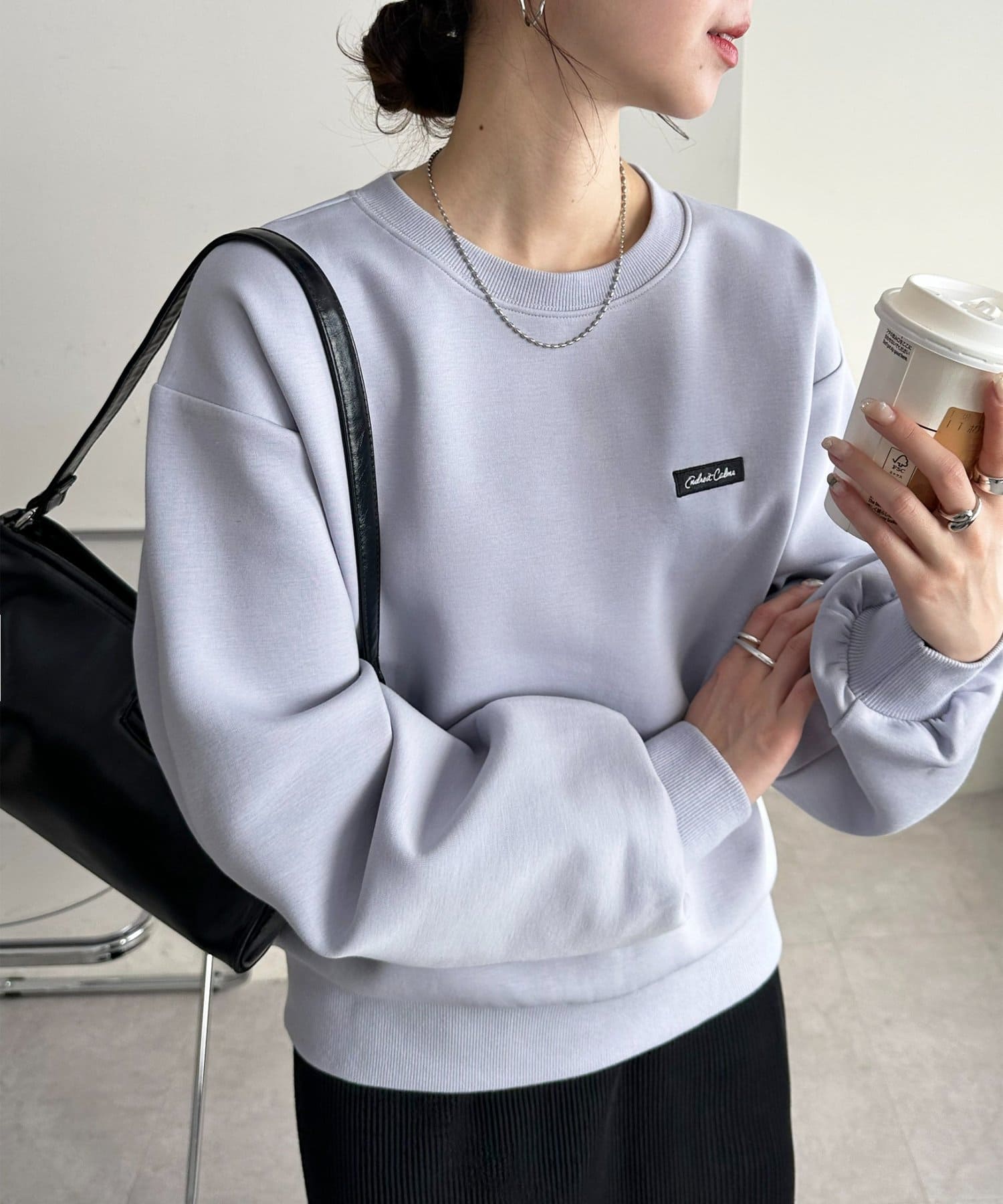 DISCOAT(ディスコート) ワンポイント刺繍ダンボールプルオーバー